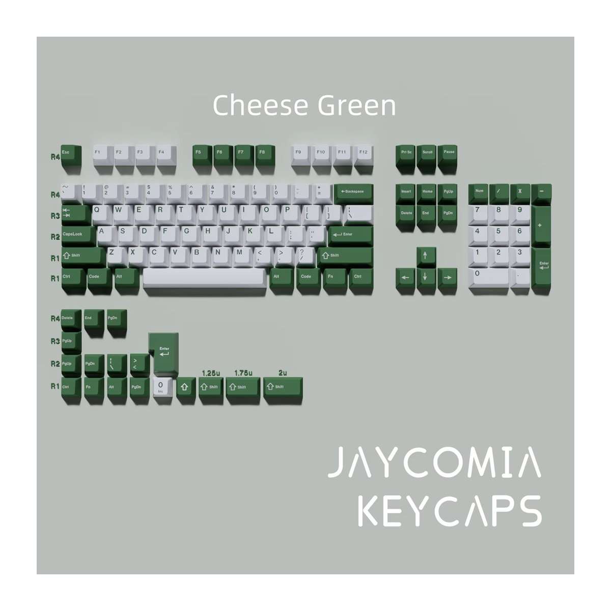 GMK Cheese Green PBT-Tastenkappen im Kirschprofil, 126 Tasten, mehrfarbig, für mechanische Gaming-Tastaturen wie GMK75 und Wooting, ISO-Layout - Bild 2
