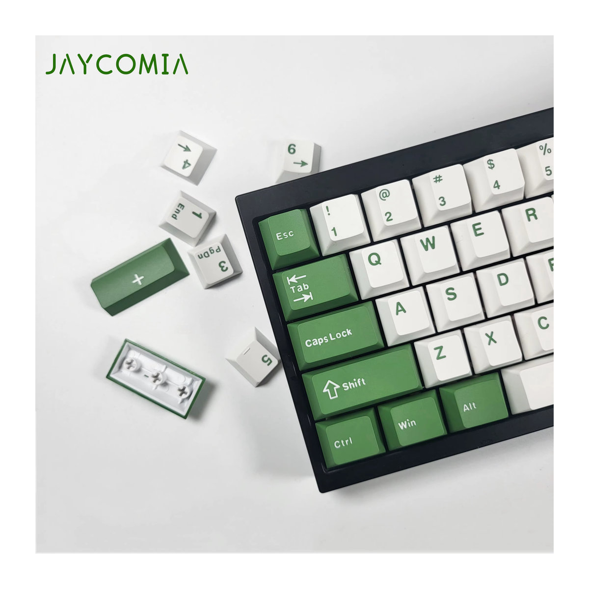 GMK Cheese Green PBT-Tastenkappen im Kirschprofil, 126 Tasten, mehrfarbig, für mechanische Gaming-Tastaturen wie GMK75 und Wooting, ISO-Layout - Bild 3