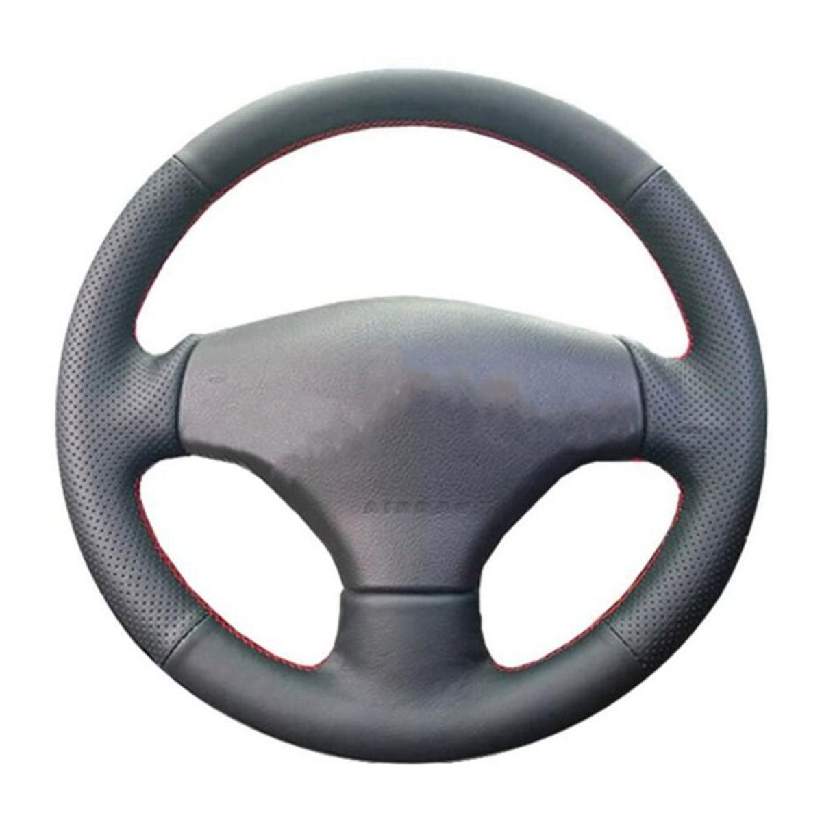 GNUPME Handgenähte Lenkradbezüge aus Kunstleder in Schwarz für Peugeot 206 und 206 SW - Bild 1