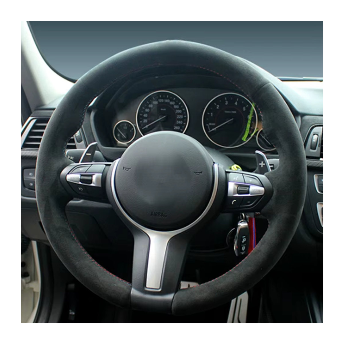 GNUPME Lenkradabdeckung aus Wildleder in Schwarz für BMW M Modelle wie M2, M3, M4, M5, M6, X5 M und X6 M - Bild 2