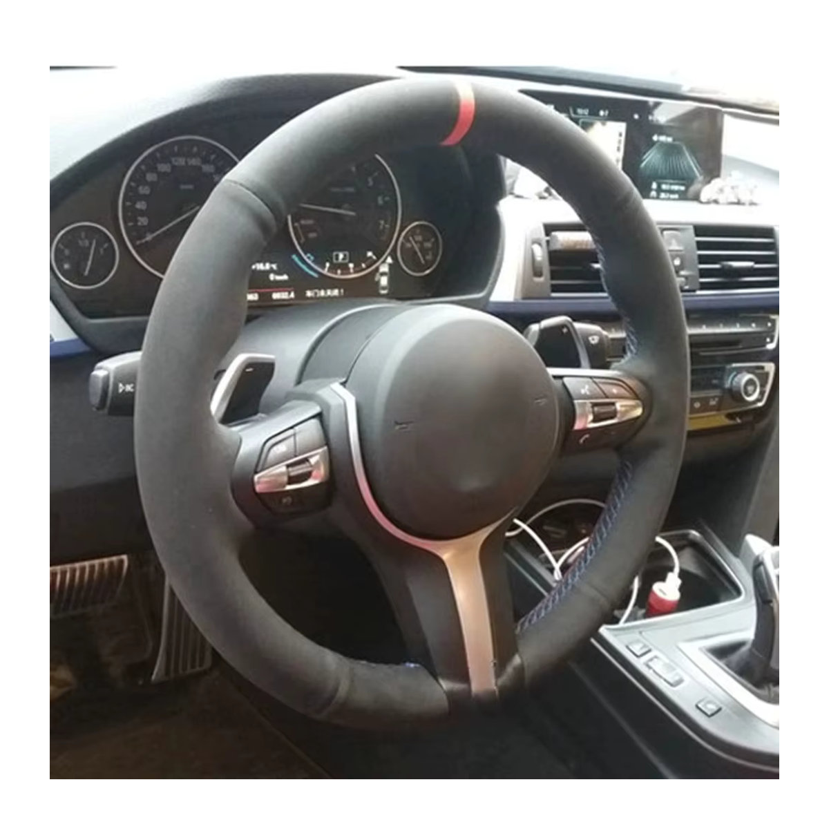 GNUPME Lenkradabdeckung aus Wildleder in Schwarz für BMW M Modelle wie M2, M3, M4, M5, M6, X5 M und X6 M - Bild 4