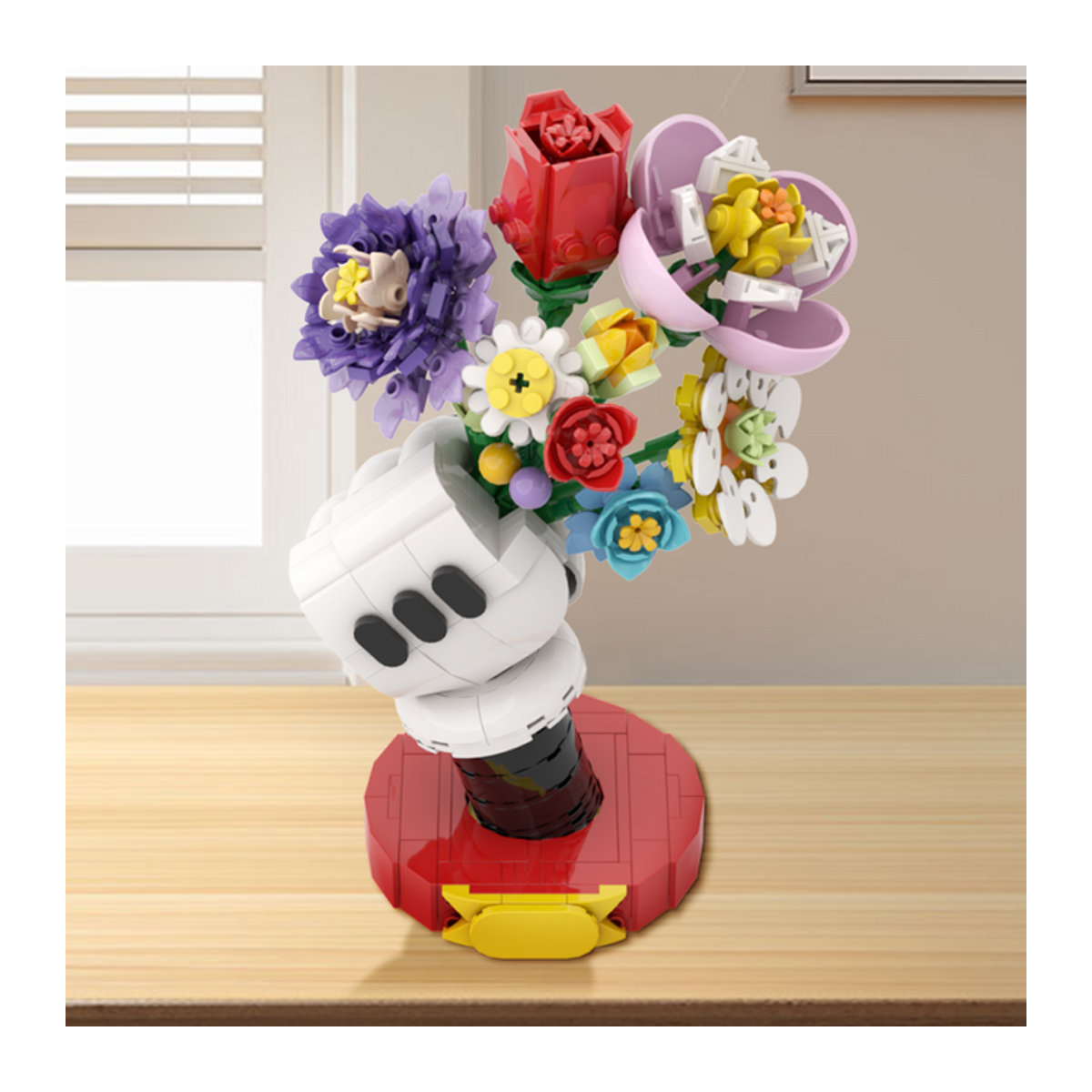 GOBRICKS MOC Blumenvase aus Bausteinen in Mehrfarbig als dekoratives Design-Spielzeug für Erwachsene - Bild 1