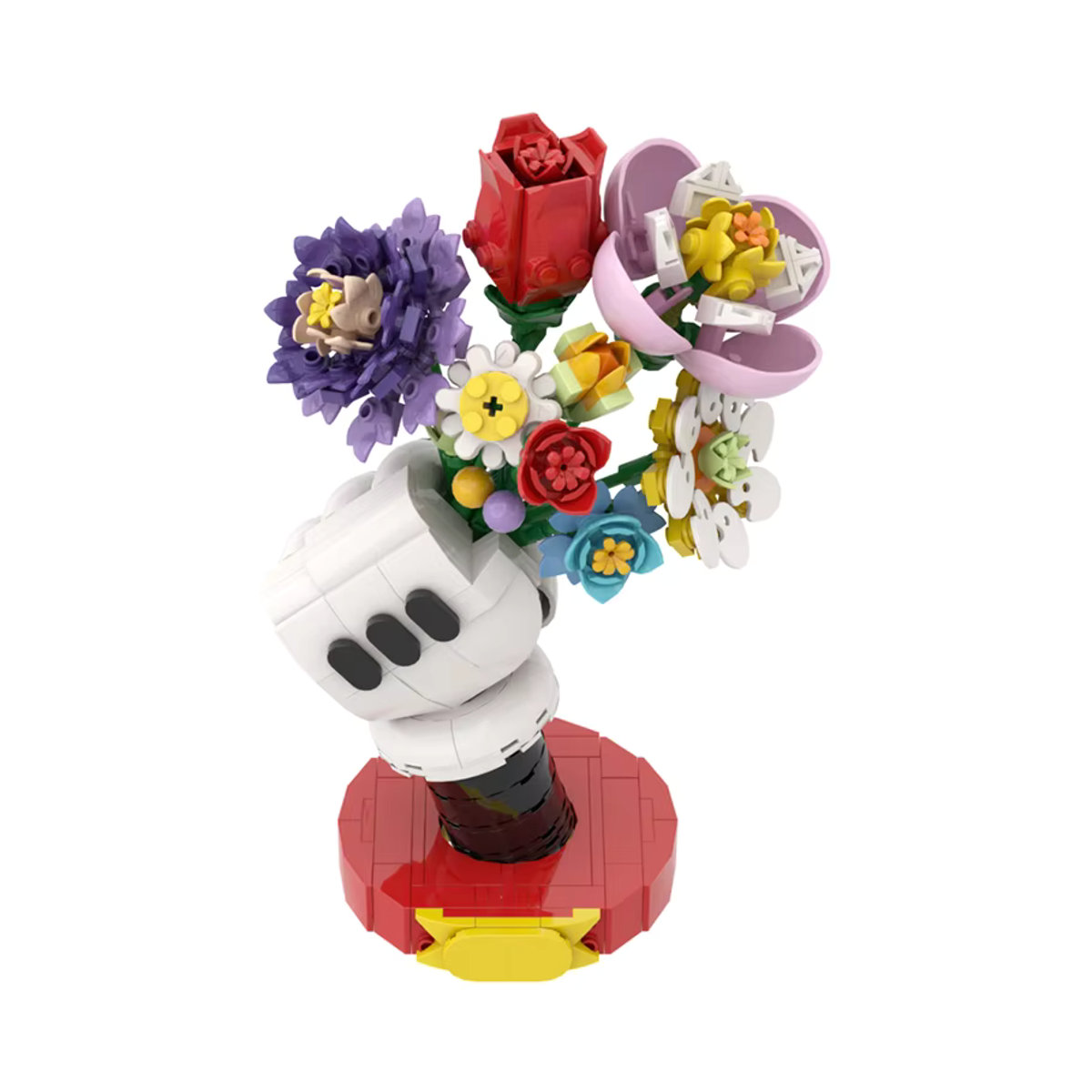 GOBRICKS MOC Blumenvase aus Bausteinen in Mehrfarbig als dekoratives Design-Spielzeug für Erwachsene - Bild 4