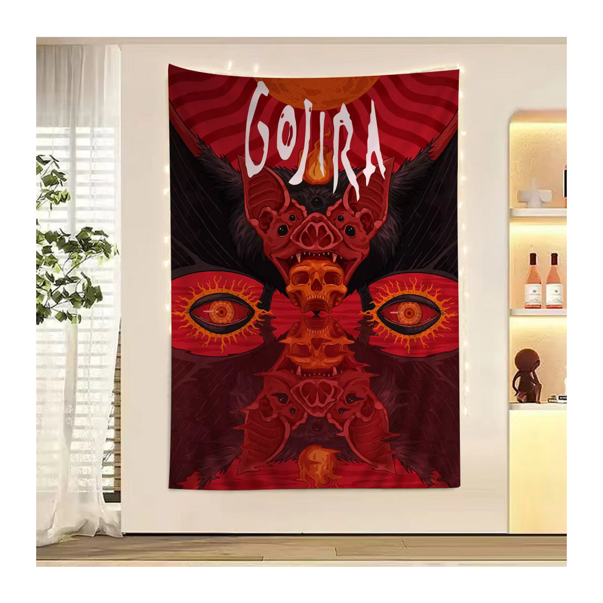 Gojira Band Wandteppich in Rot als ästhetisches Textil-Wanddekor für Wohnzimmer und Wohnheim - Bild 2