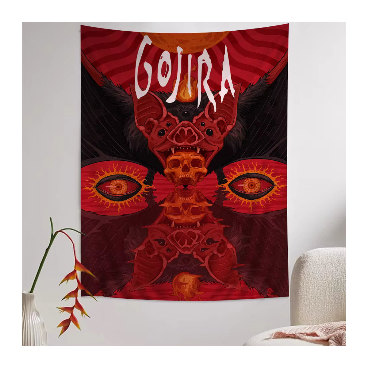 Gojira Band Wandteppich in Rot als ästhetisches Textil-Wanddekor für Wohnzimmer und Wohnheim - Bild 3