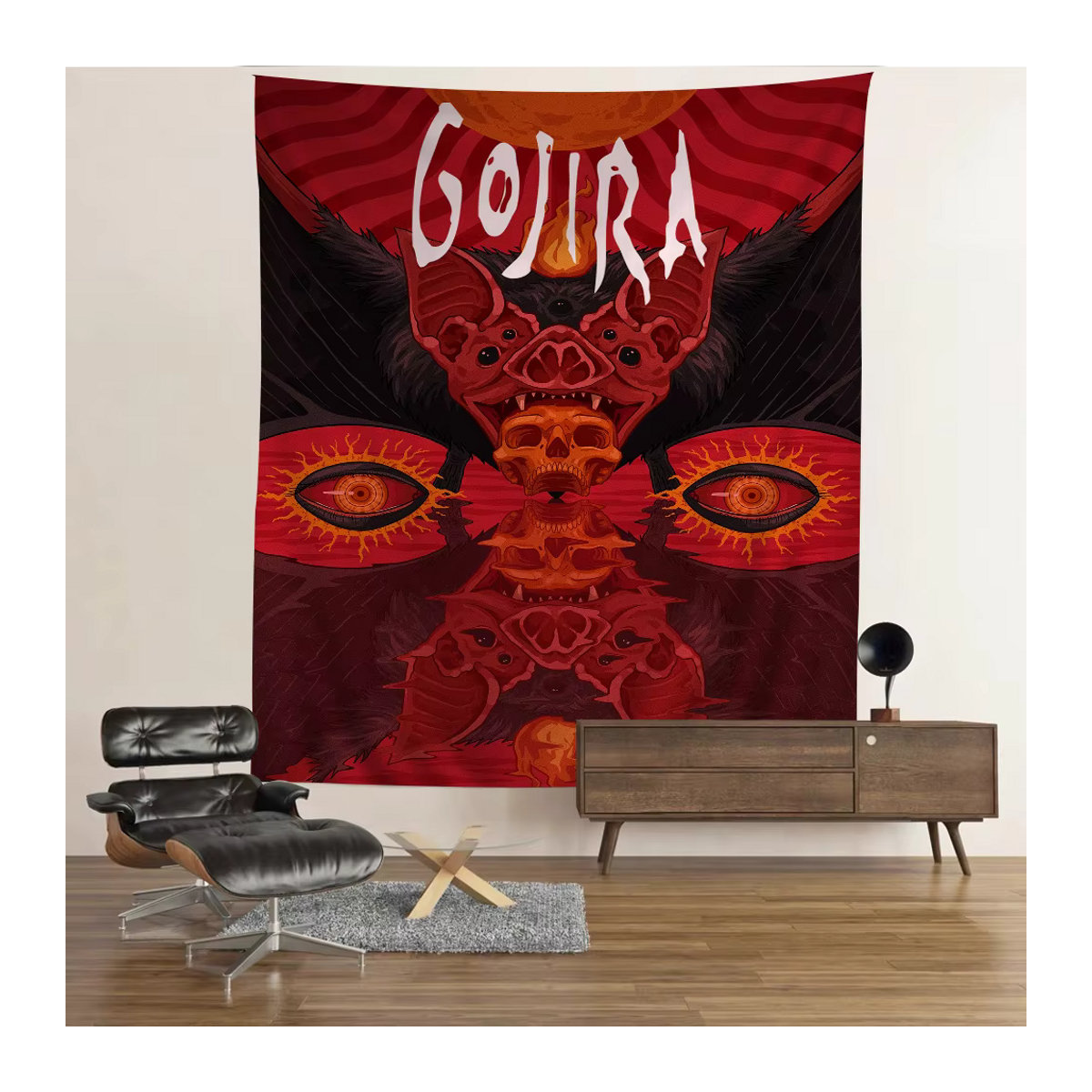 Gojira Band Wandteppich in Rot als ästhetisches Textil-Wanddekor für Wohnzimmer und Wohnheim - Bild 4