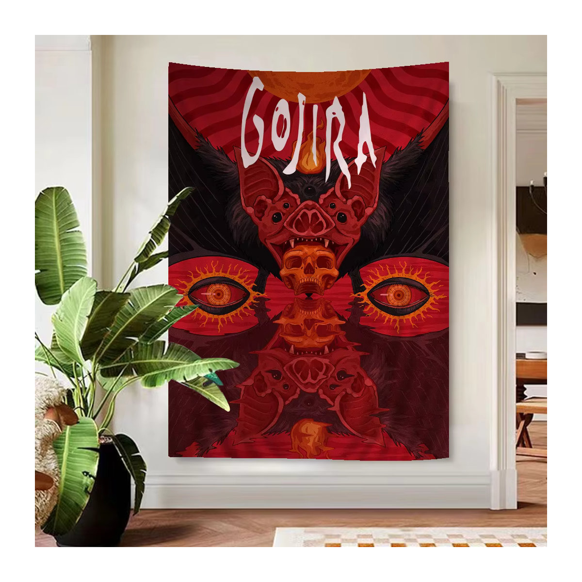 Gojira Band Wandteppich in Rot als ästhetisches Textil-Wanddekor für Wohnzimmer und Wohnheim - Bild 5