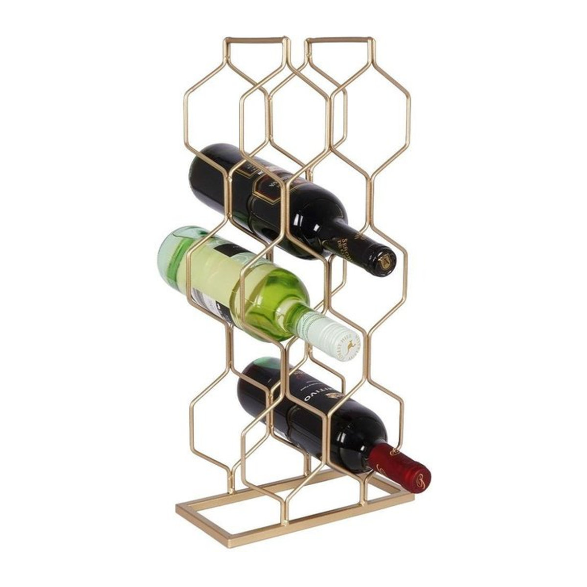 Goldfarbenes Metall-Weinregal von Super Merchant für 8 Flaschen, B: 23 cm, H: 48 cm - Bild 1