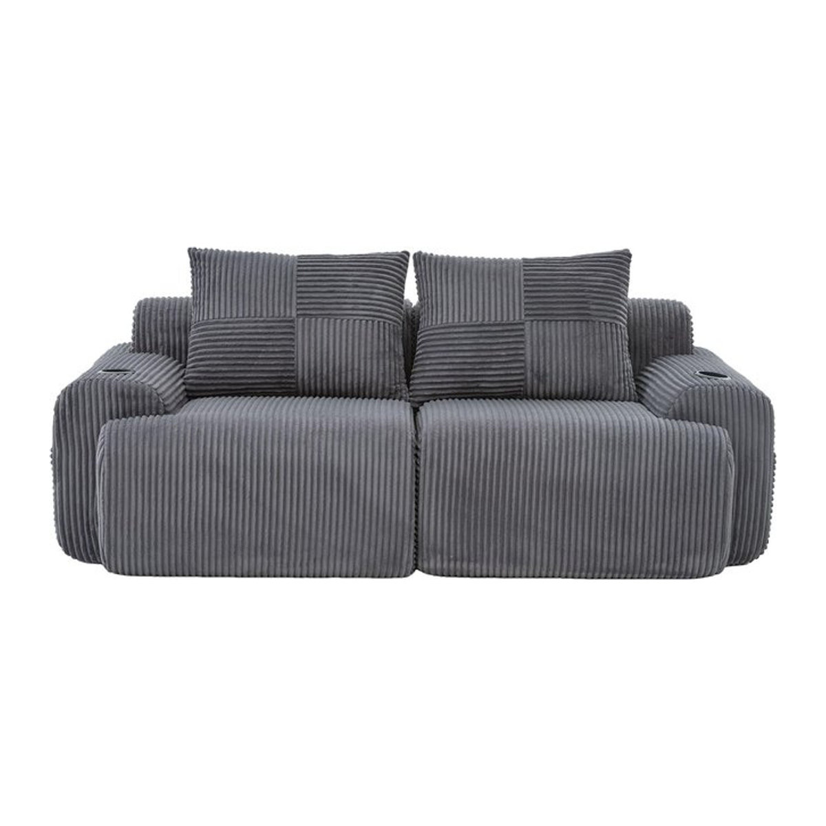 Gomyway Modulares 2-Sitzer-Cordsofa in Anthrazit mit Getränkehalter und Seitentasche, B/T/H: 200 x 99 x 80 cm - Bild 1