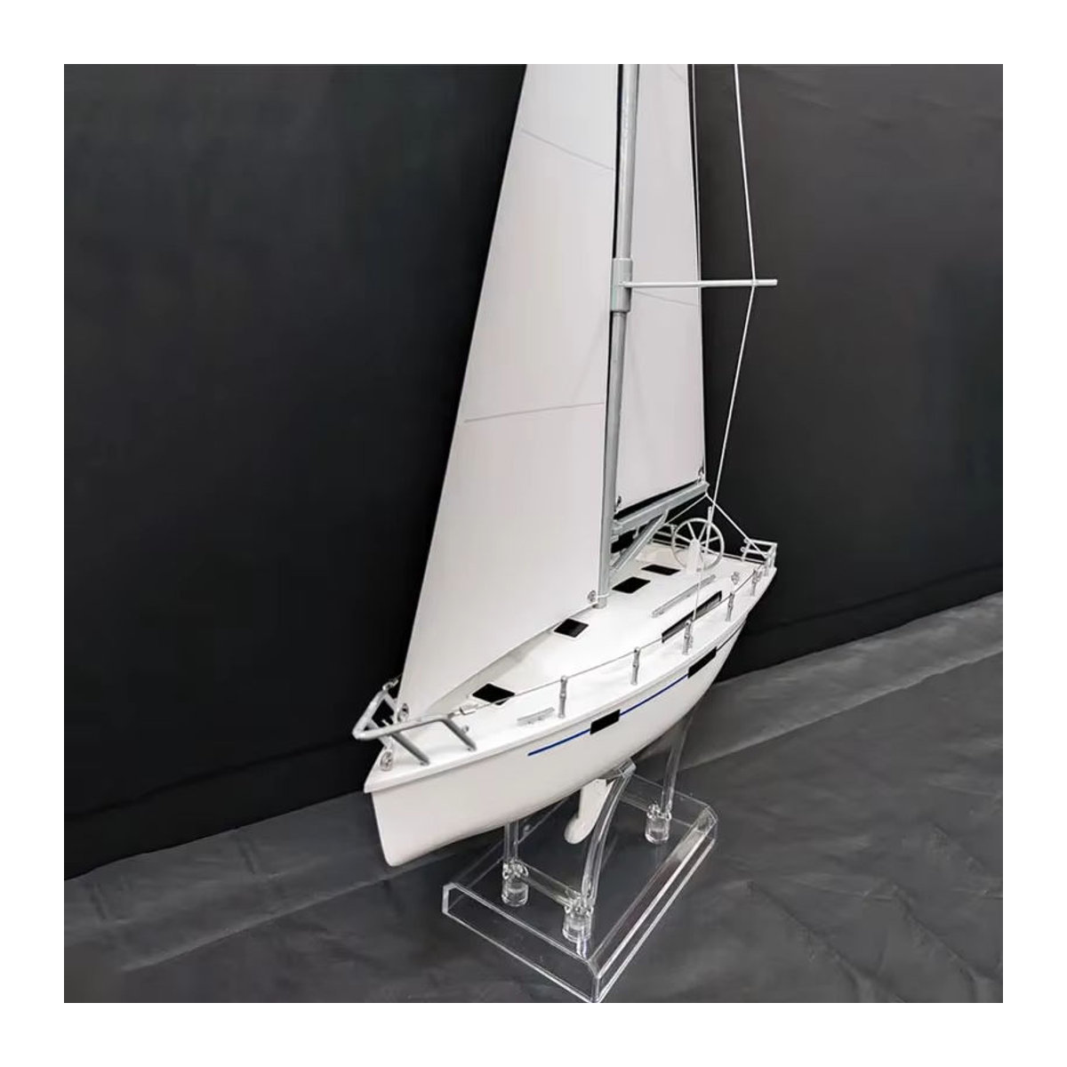 Goni Segelschiff Modellbausatz DIY Fischerboot aus Kunststoff in Weiß - Bild 5