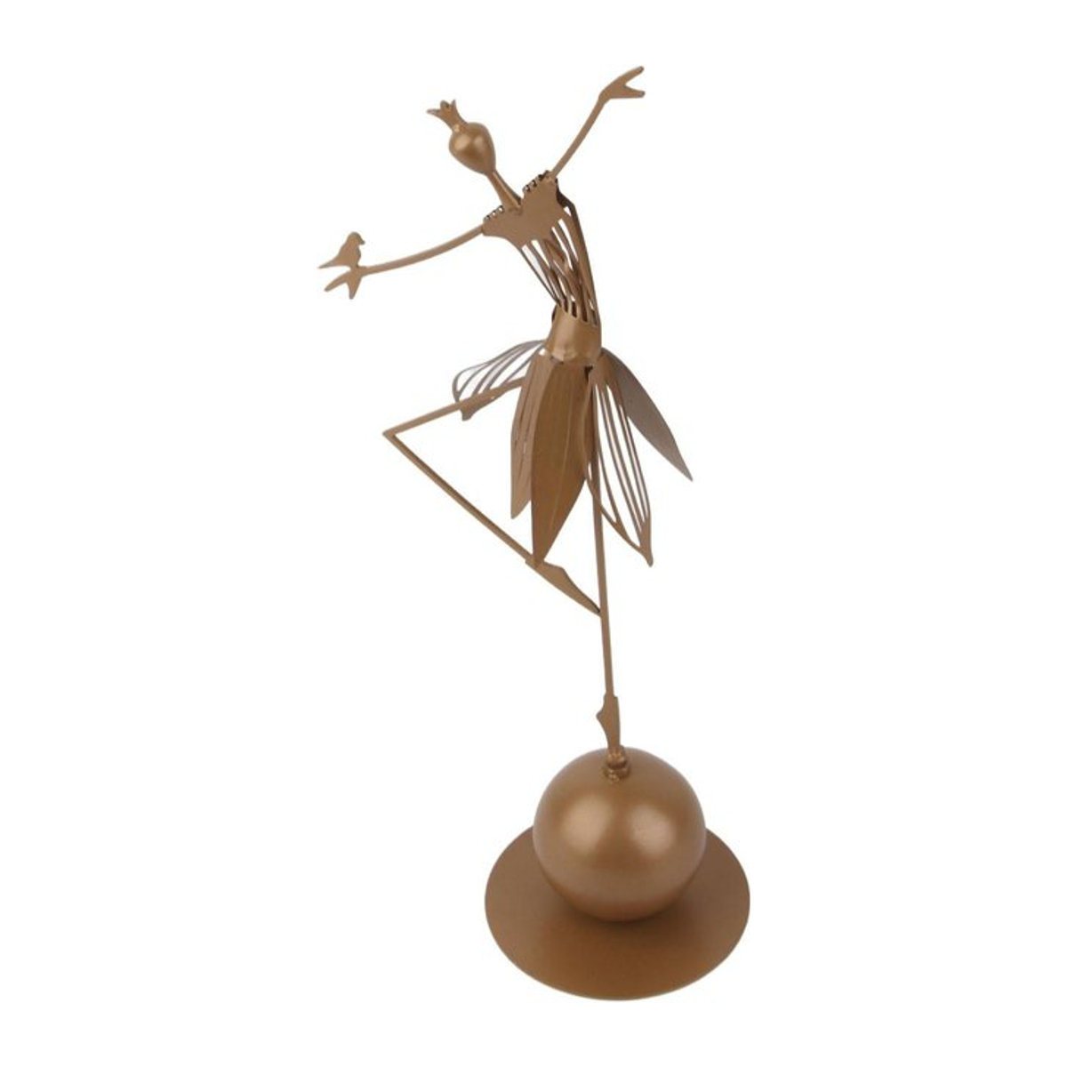 GoolRC Ballerina Skulptur aus Metall in Gold mit stabilem Sockel - Bild 1