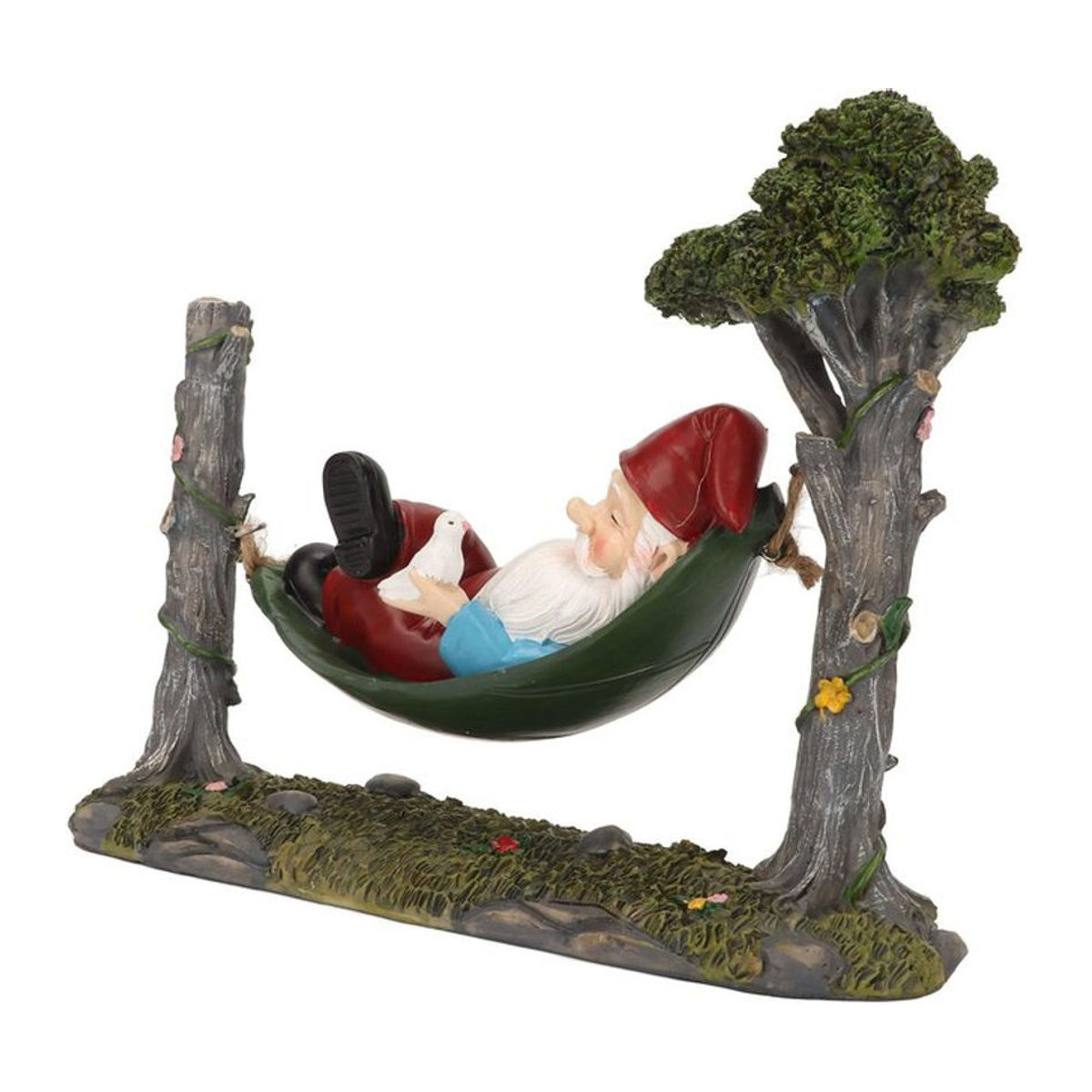 GoolRC Gartenzwerg Statue im Hängematten-Design aus handbemaltem Kunstharz, mehrfarbig - Bild 1