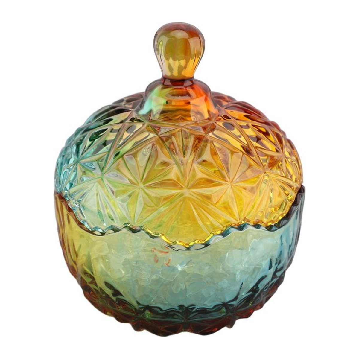 GoolRC Kristall Bonbonglas aus Glas als Aufbewahrungsschale mit Deckel für Schmuck und Aromasteine - Bild 1