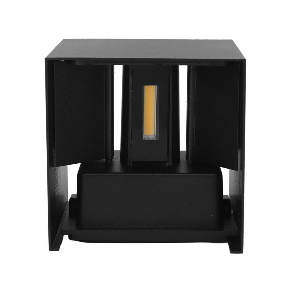 GoolRC LED Außenwandleuchte in Schwarz, moderne Up-Down Wandleuchte aus Aluminium und Metall, 12W, Warmweiß, quadratisches Design - Bild 2