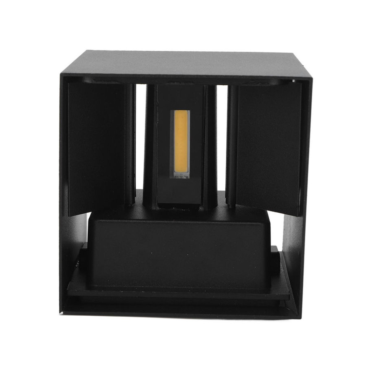 GoolRC LED Außenwandleuchte in Schwarz, moderne Up-Down Wandleuchte aus Aluminium und Metall, 12W, Warmweiß, quadratisches Design - Bild 3