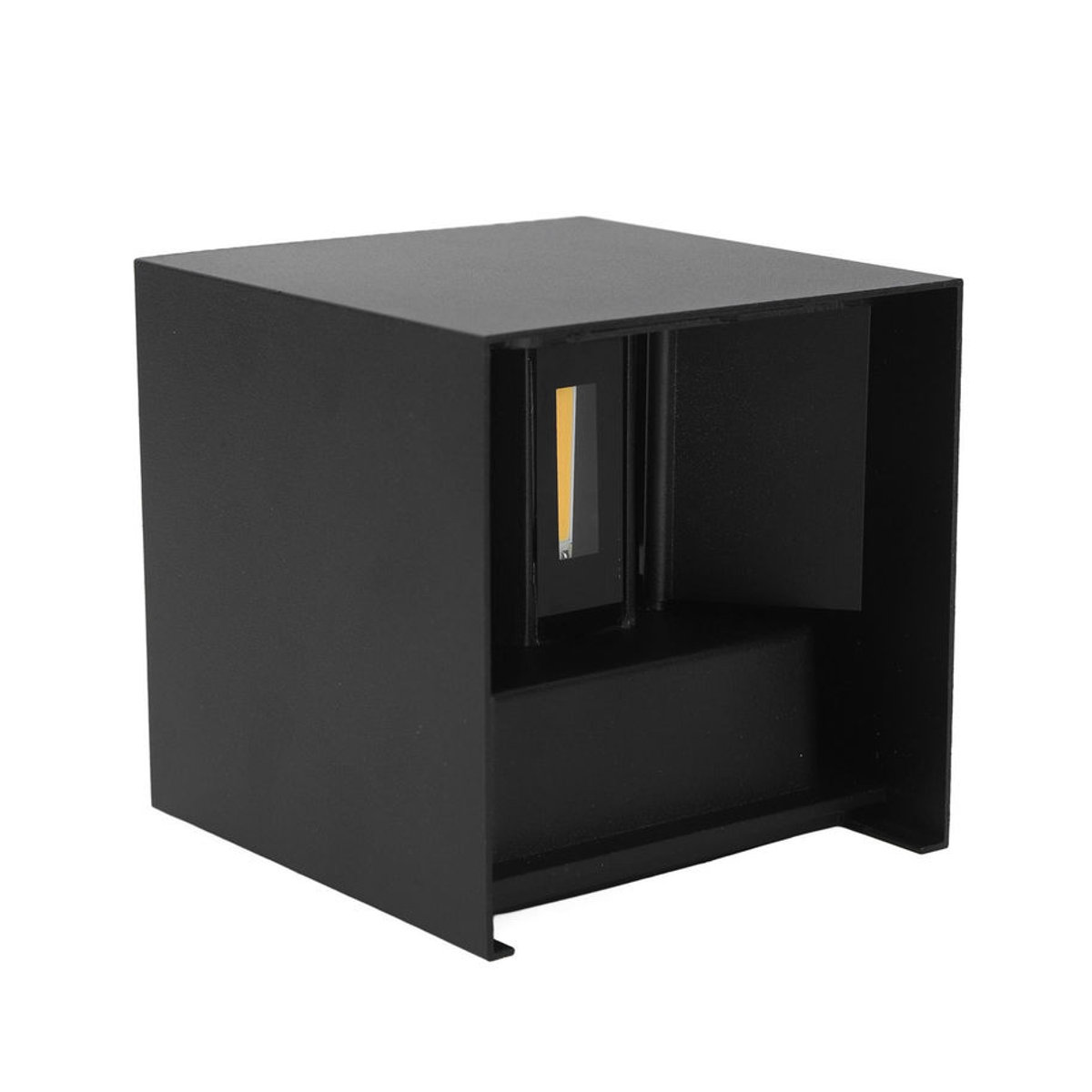 GoolRC LED Außenwandleuchte in Schwarz, moderne Up-Down Wandleuchte aus Aluminium und Metall, 12W, Warmweiß, quadratisches Design - Bild 4