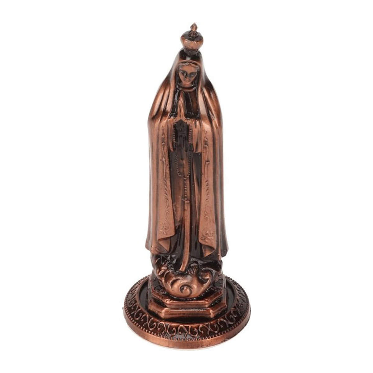 GoolRC Mini-Statue der Jungfrau Maria aus Zinklegierung in Braun, dekorative Heiligenfigur aus Metall - Bild 1