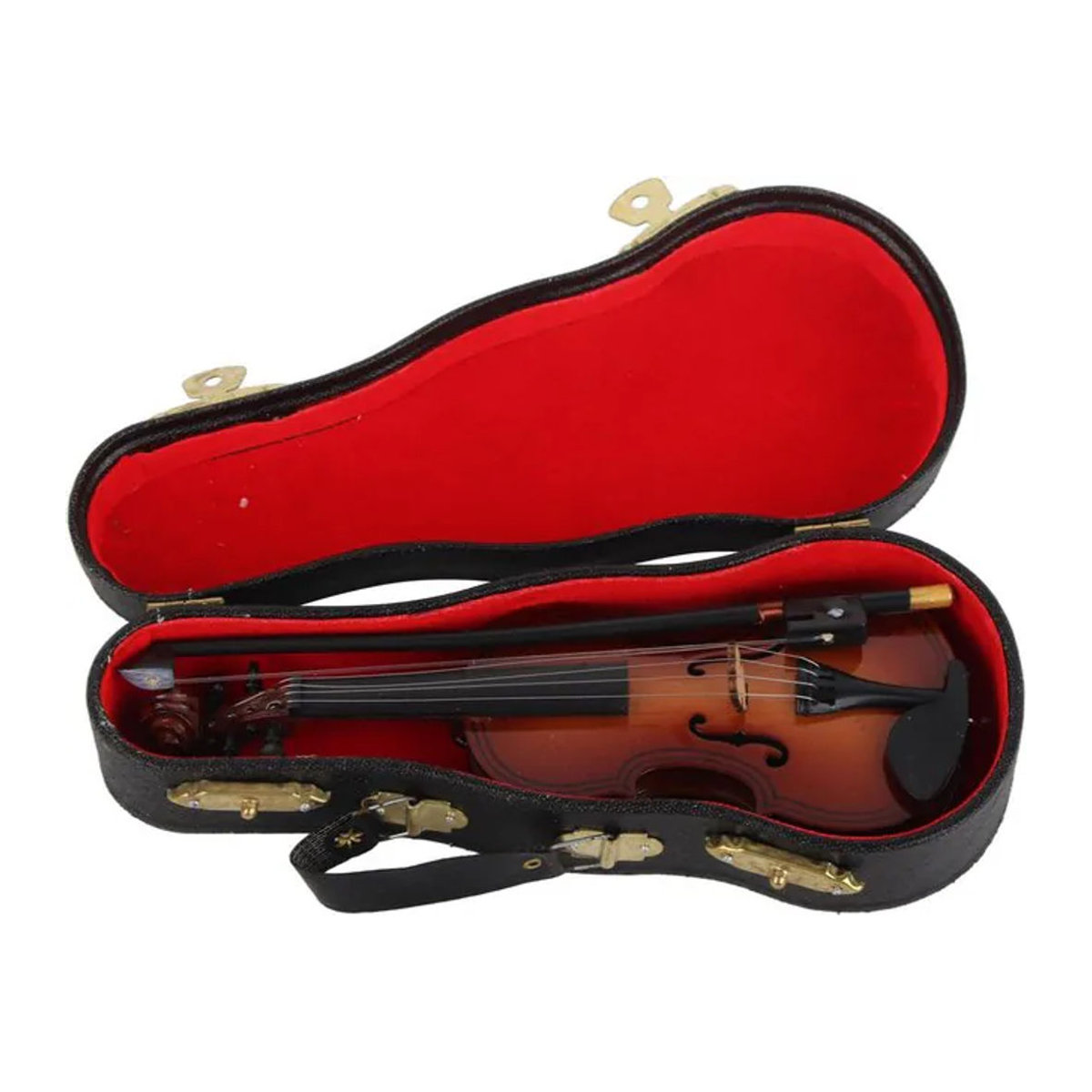 GoolRC Mini Violine aus Holz als dekoratives Musikinstrument-Modell in Braun - Bild 1