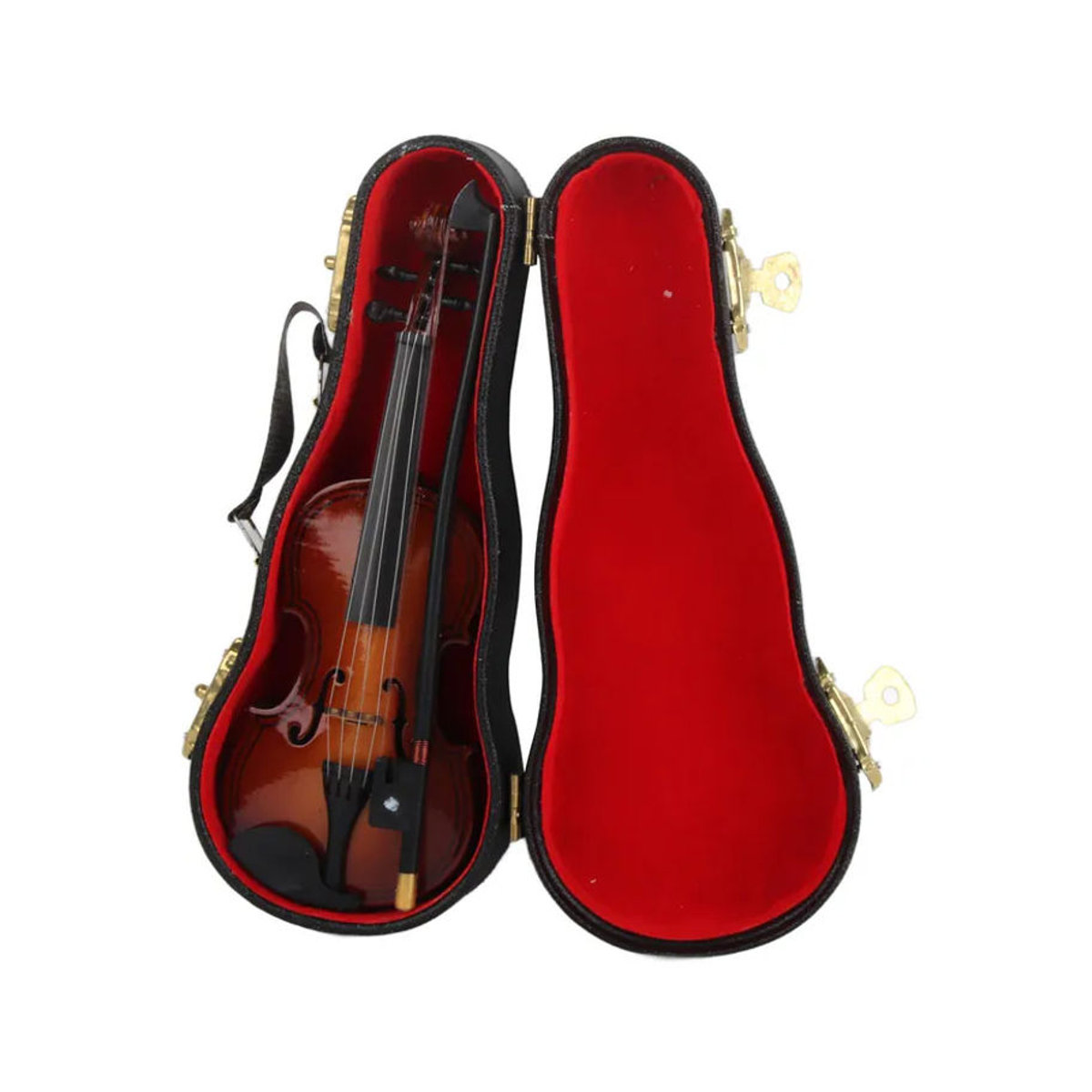 GoolRC Mini Violine aus Holz als dekoratives Musikinstrument-Modell in Braun - Bild 4