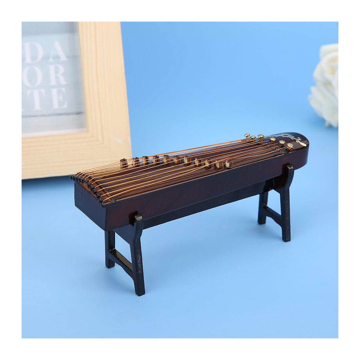GoolRC Miniatur Chinesische Zither aus Holz als Musikinstrument Modell für die Desktop-Dekoration, Höhe: 10 cm - Bild 2