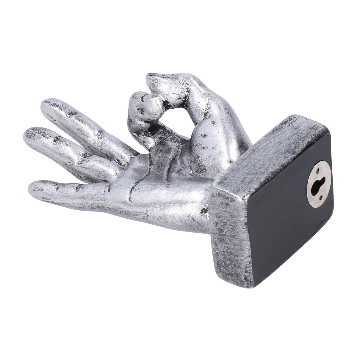 GoolRC OK Geste Skulptur aus Harz als Retro Desktop Ornament in Silber, Höhe: 16,0 cm, Breite: 7,0 cm, Tiefe: 5,5 cm - Bild 2