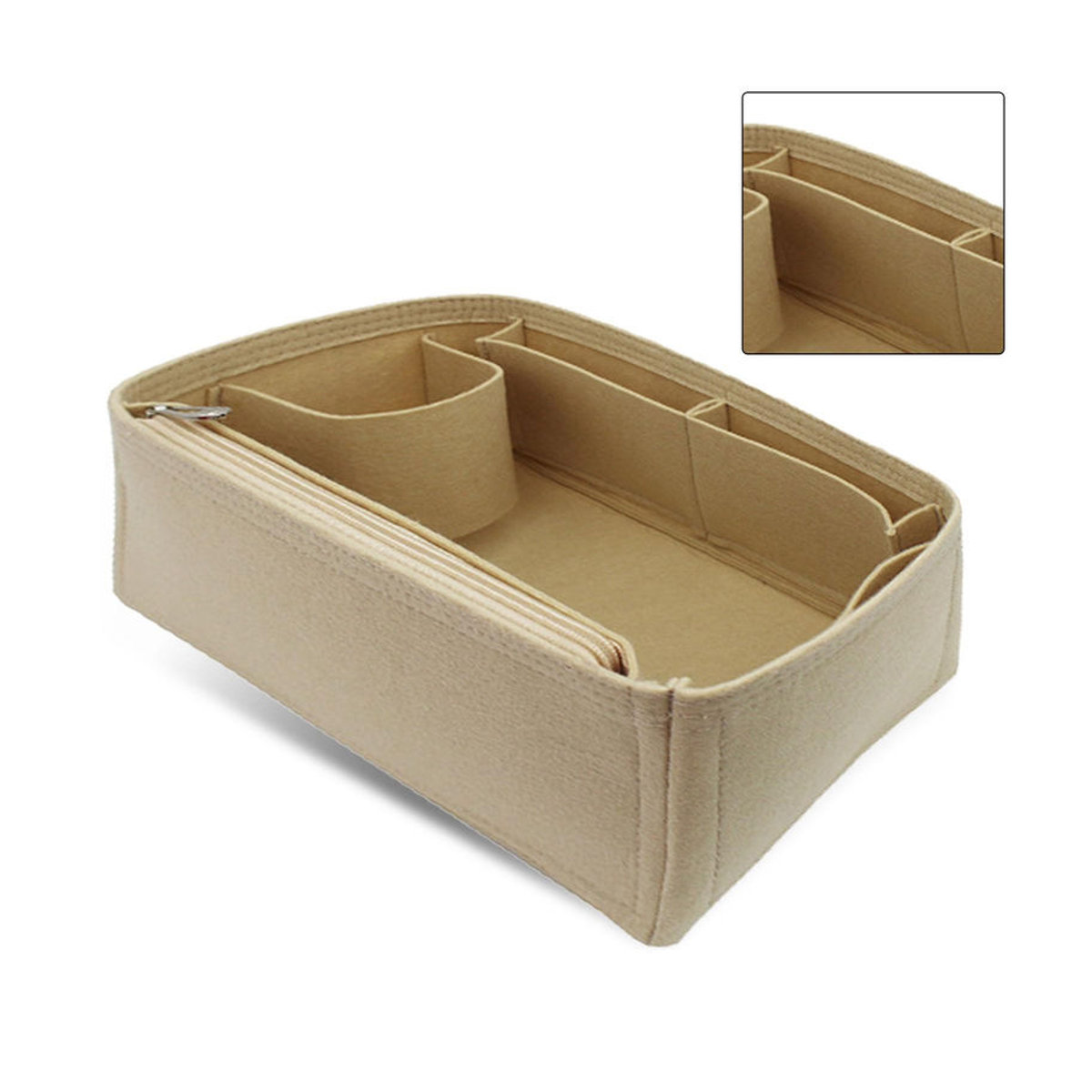 GoolRC Organizer-Einsatz für Speedy25 30 35 Tragetaschen, Aufbewahrung mit mehreren Fächern aus Filz, Beige, B/T/H: 23 x 13 x 13 cm - Bild 3