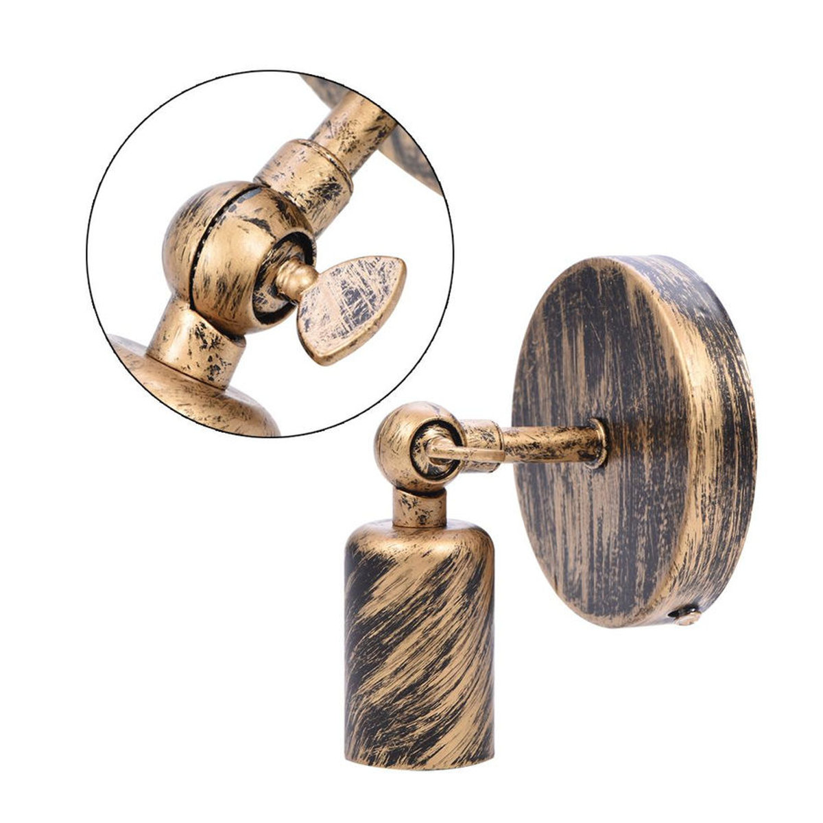 GoolRC Retro Wandleuchte aus Metall mit E27 Fassung in Gold - Bild 7