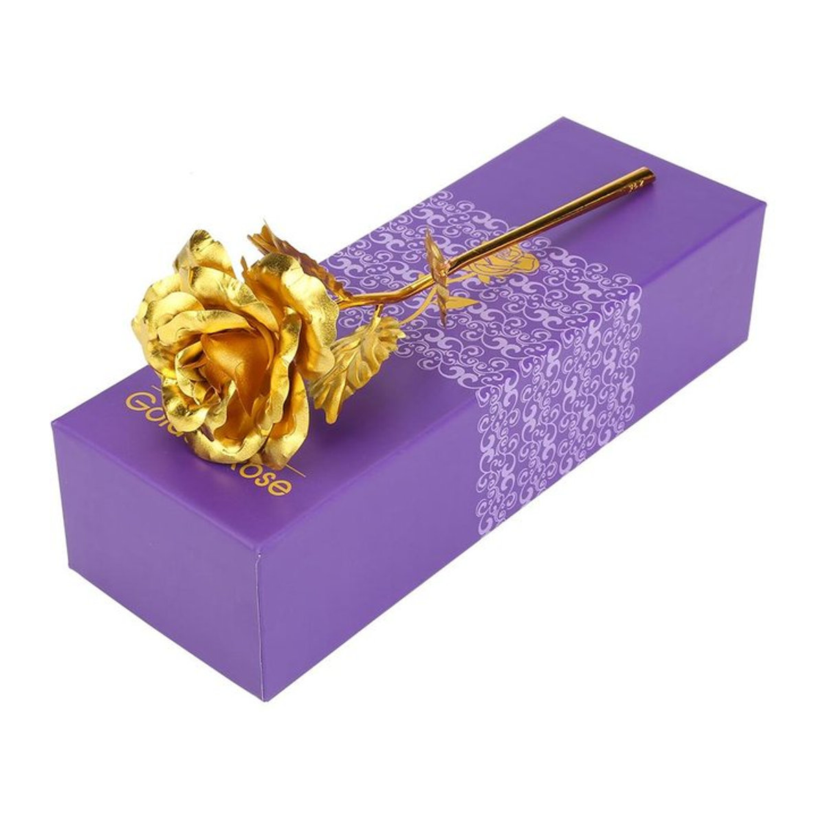 GoolRC Sammelrose aus 24k Gelbgoldfolie in Gelbgold als dekorative Kunstblume - Bild 1
