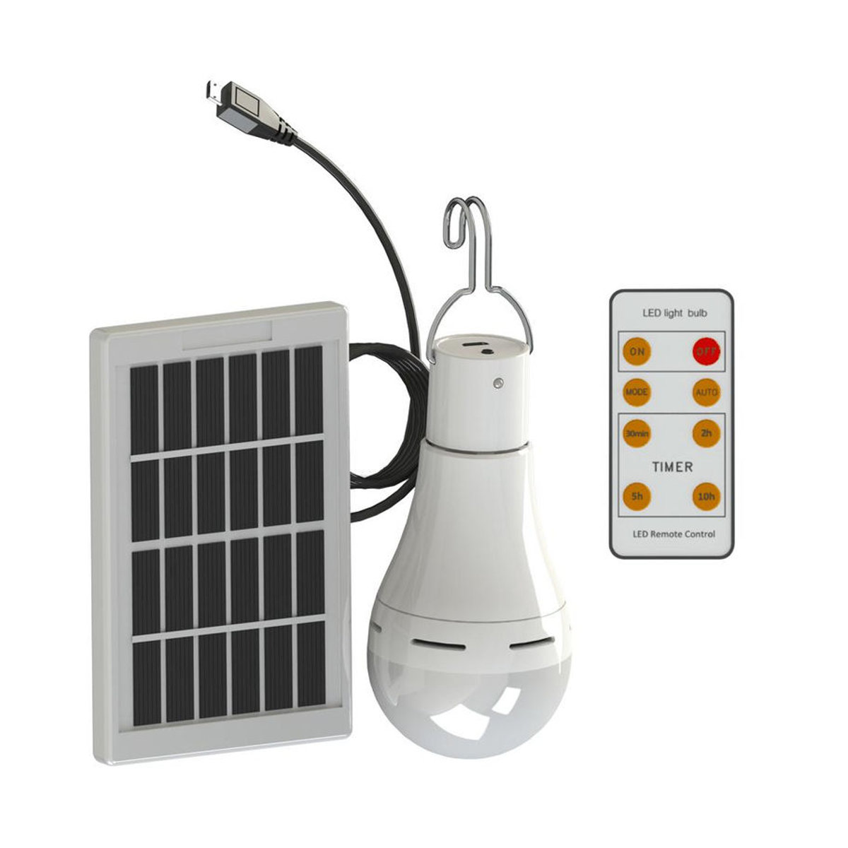 GoolRC Solar LED Camping Glühbirne mit Fernbedienung, wasserdicht IP65, Weiß - Bild 3