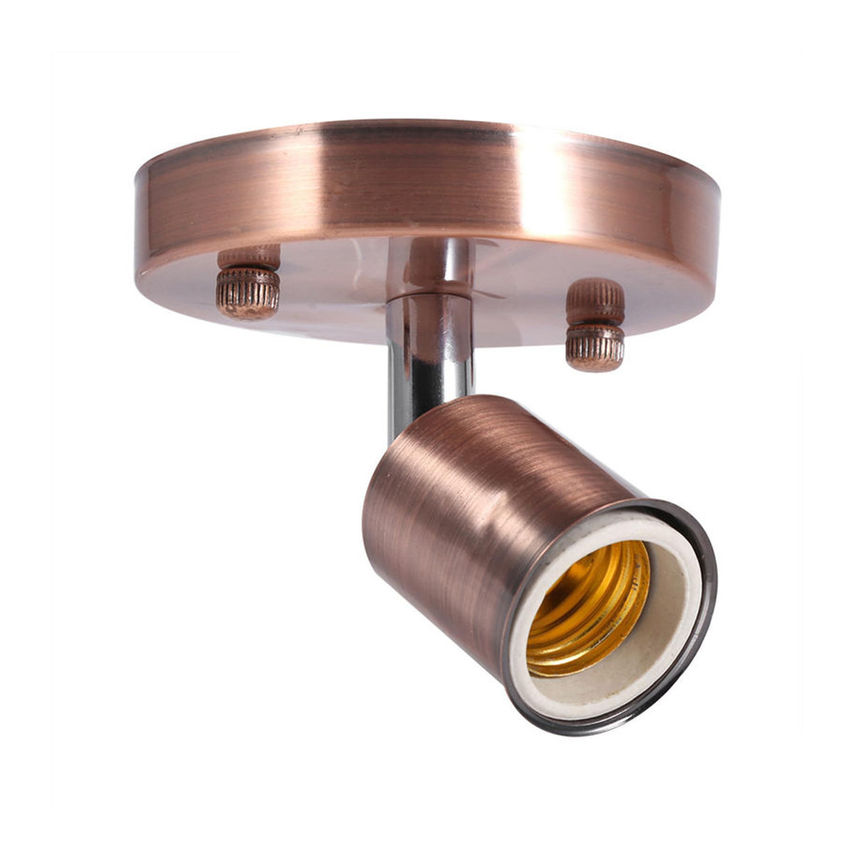 GoolRC Vintage Wandleuchte und Deckenleuchte aus Metall in Rot Bronze mit drehbarer E27 Fassung im Industrial Design - Bild 2