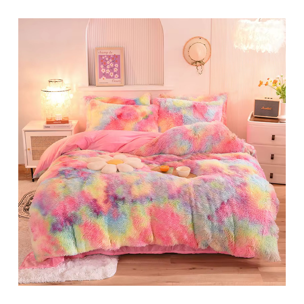 Gooogos 3-teiliges Bettwäsche-Set aus weichem Korallen-Fleece und Nerz-Samt in Mehrfarbig - Bild 2