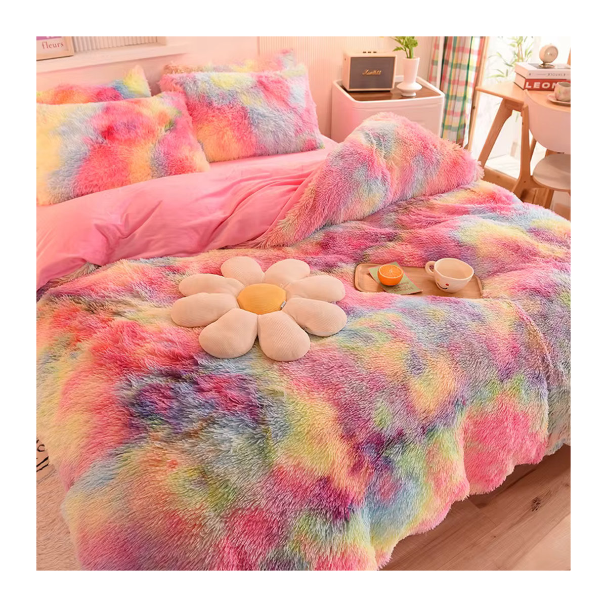 Gooogos 3-teiliges Bettwäsche-Set aus weichem Korallen-Fleece und Nerz-Samt in Mehrfarbig - Bild 3