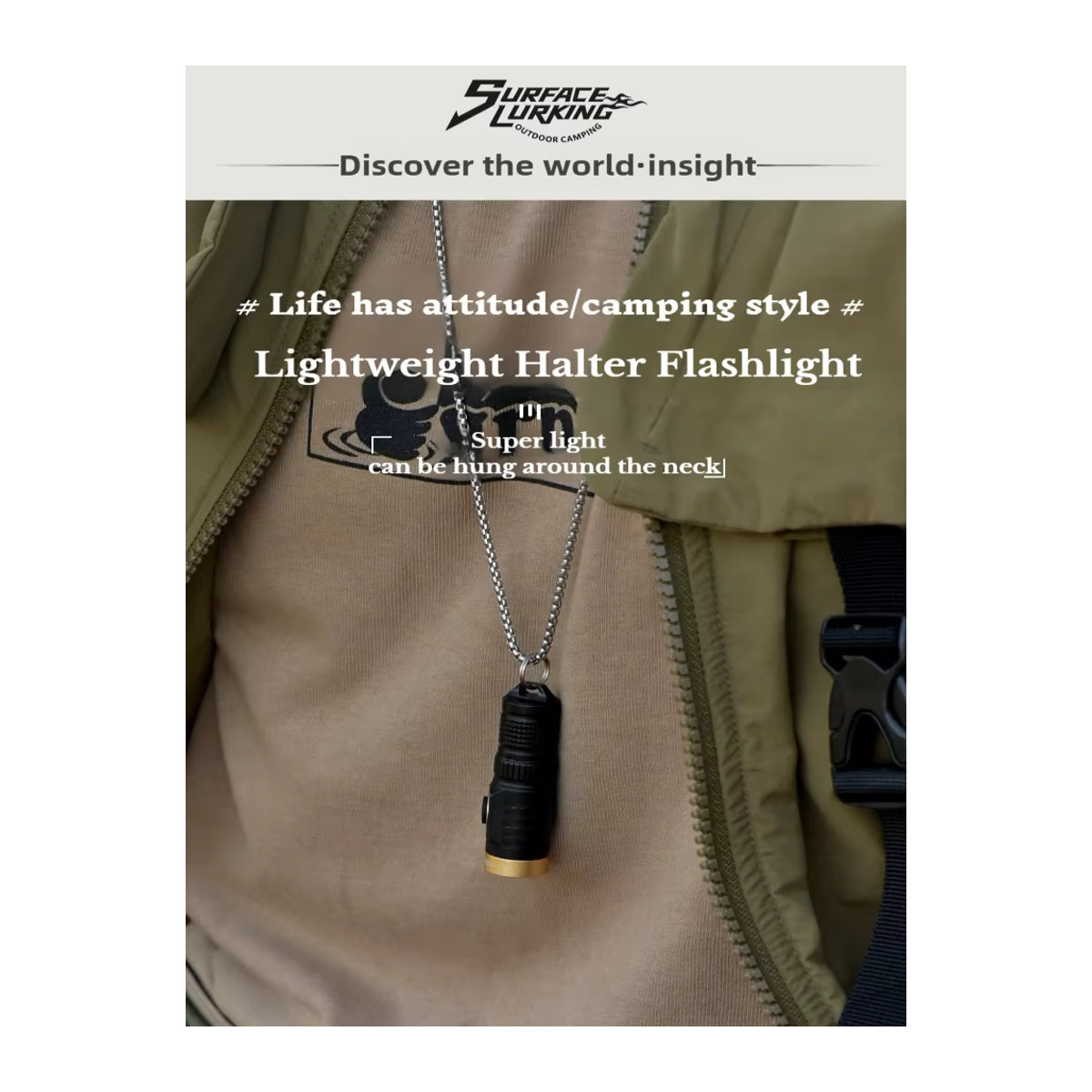 GOPEAK Mini LED-Taschenlampe 800LM wasserdicht mit Halskette für Camping und Angeln - Bild 3