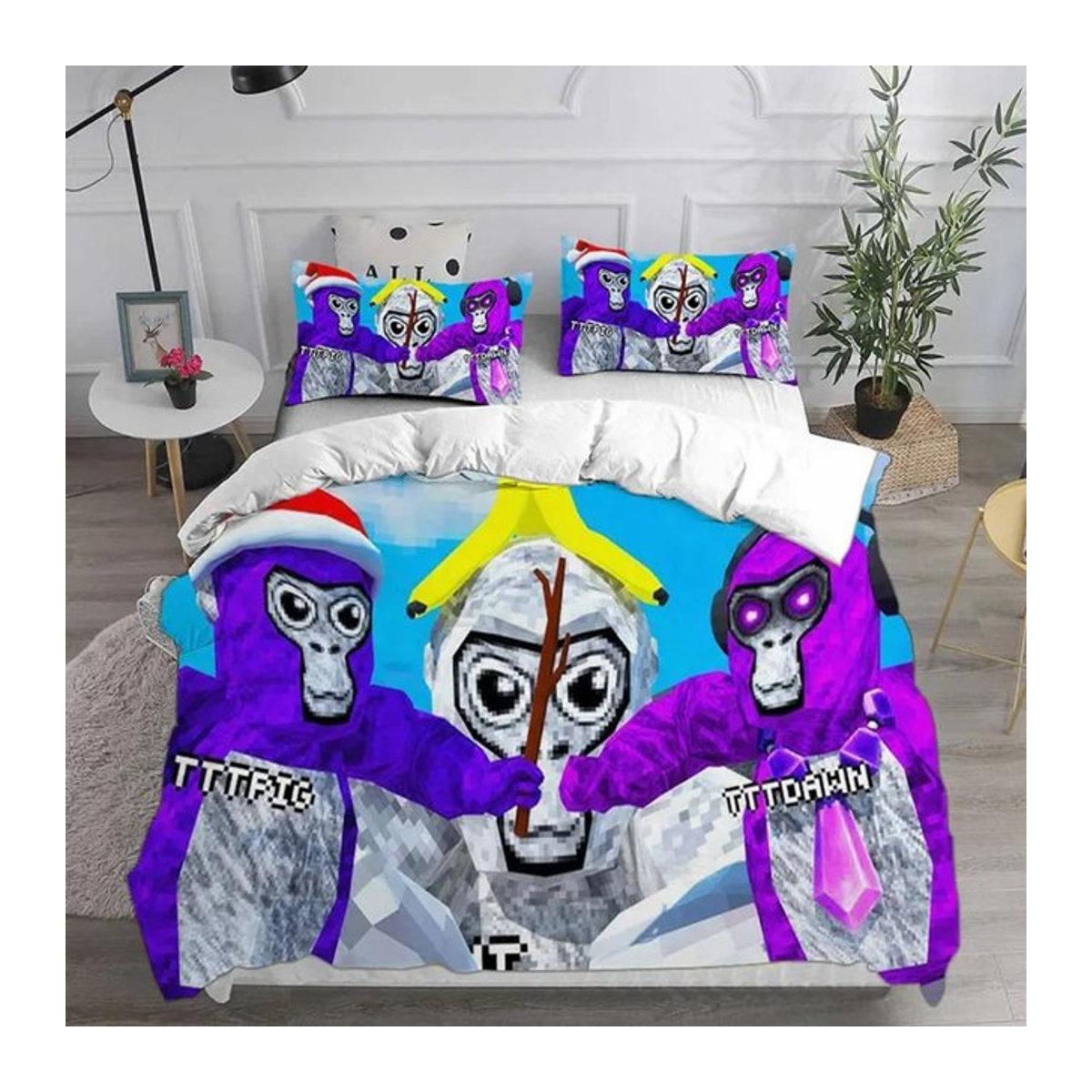 Gorilla Tag Bettwäsche Set für VR Gamer, Bettbezug und Kopfkissenbezüge, B/H: 135 x 200 cm - Bild 1