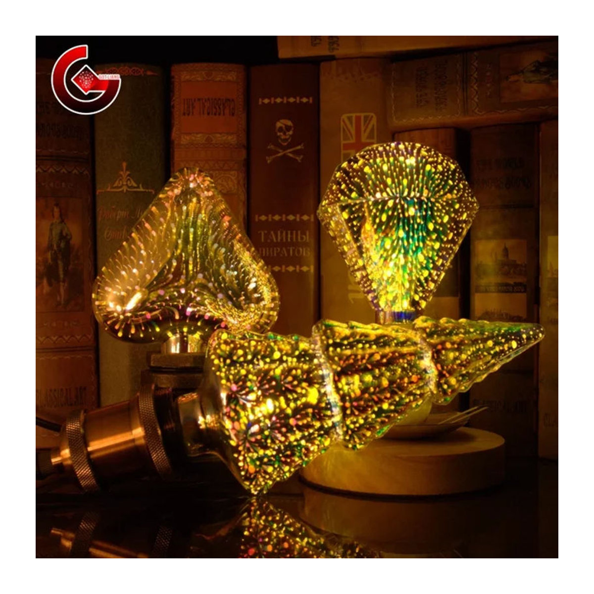 GOT LIANG 3D LED Glühbirne E27 Vintage Edison Retro Stern Feuerwerk Lampe Bunt 6W - Bild 1