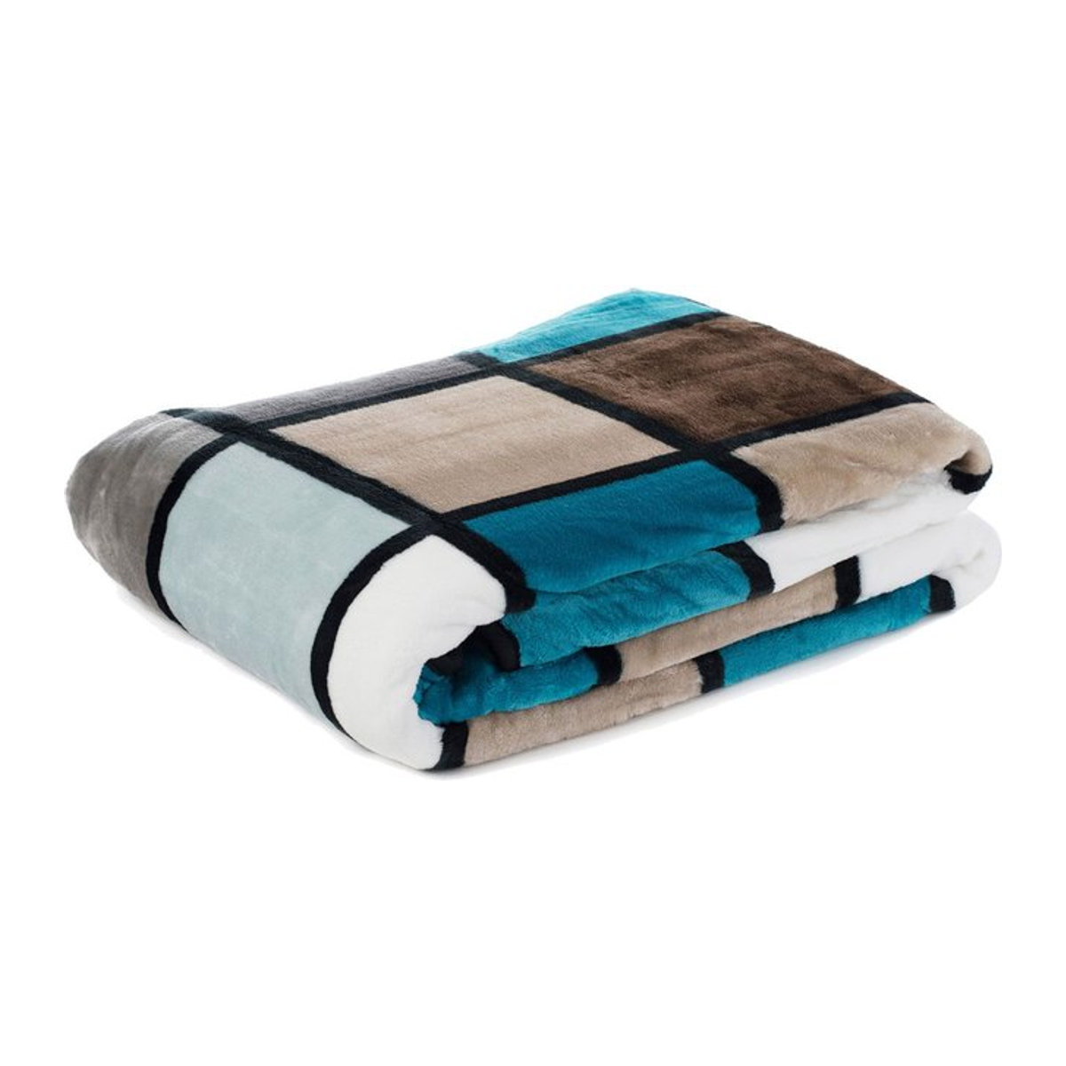GÖZZE Cashmere-Feeling Decke Antigua B x H: 150 x 200 cm in Aqua Taupe Petrol - Bild 1