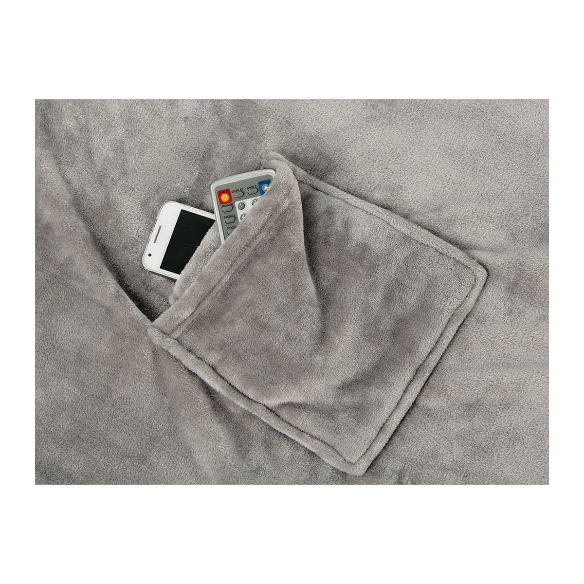 GÖZZE Fleece-Kuscheldecke mit Ärmeln in Silber/Grau, B: 240 cm, H: 150 cm - Bild 3