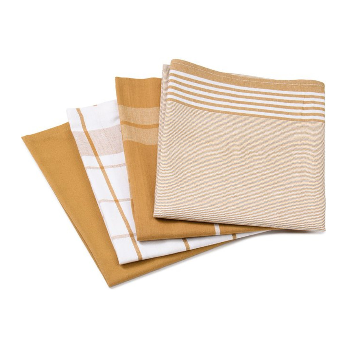 GÖZZE Geschirrtücher 4er Pack, Farbe: Senf, B/H: 50 x 70 cm - Bild 1
