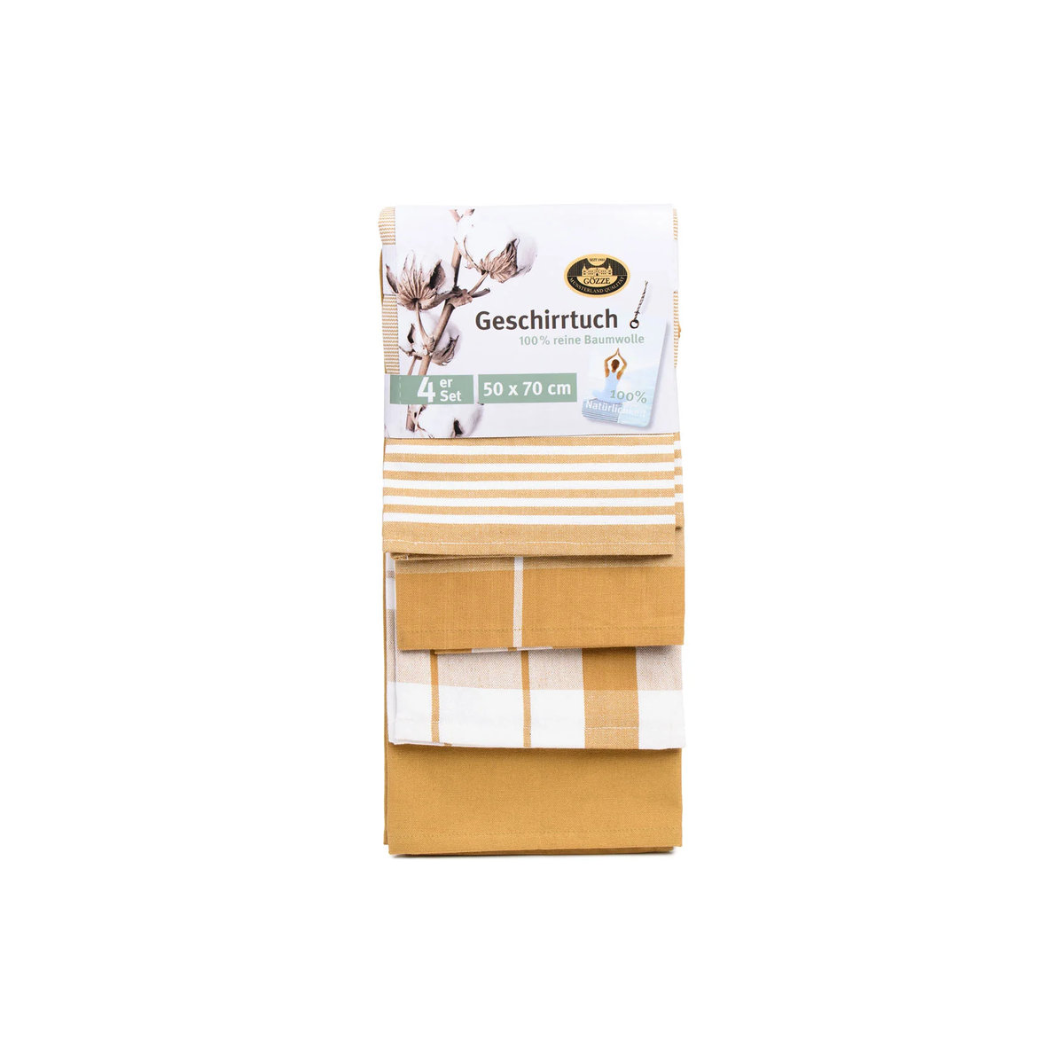 GÖZZE Geschirrtücher 4er Pack, Farbe: Senf, B/H: 50 x 70 cm - Bild 3