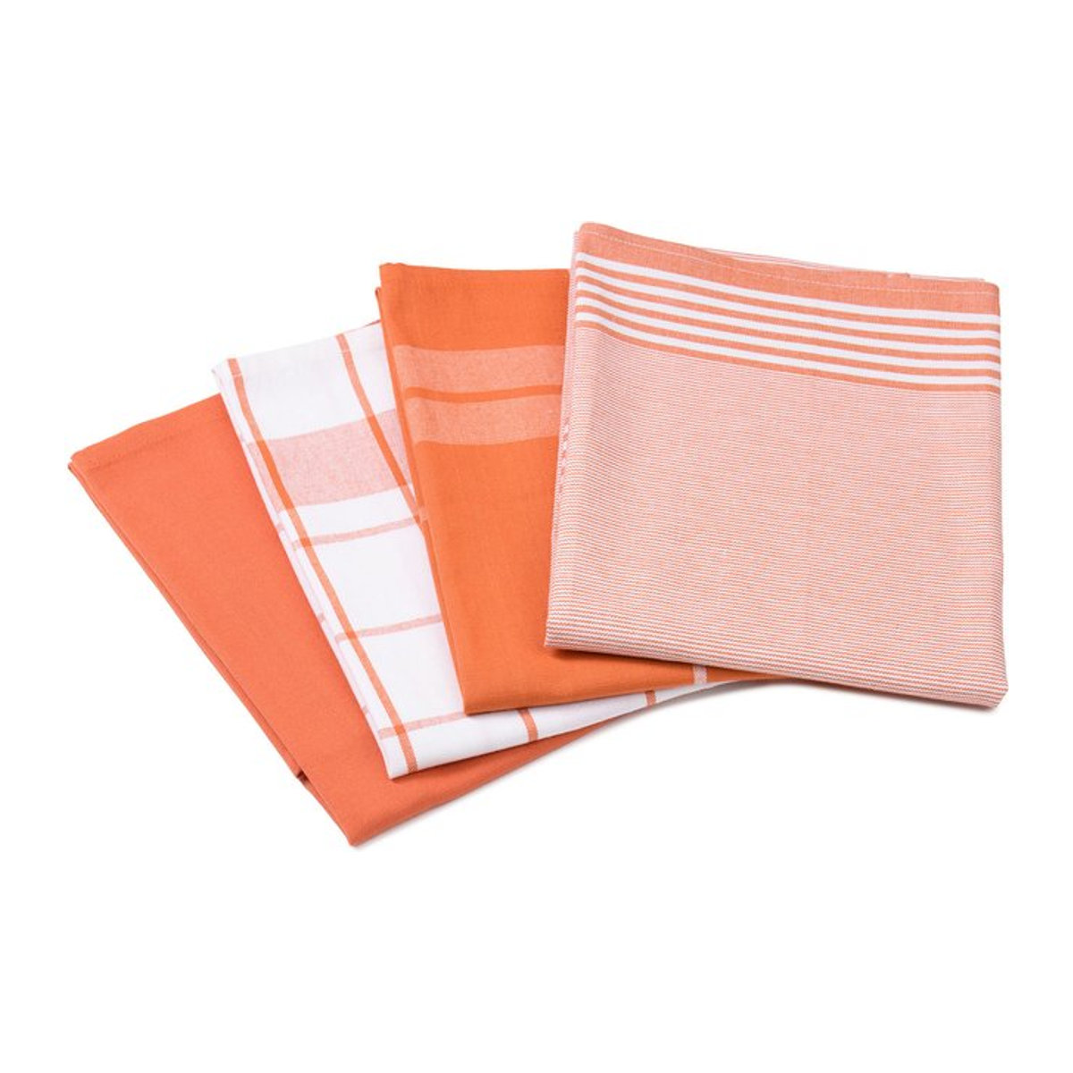 GÖZZE Geschirrtücher 4er Pack in Orange, saugfähig, Plain Weave, B/H: 50 x 70 cm - Bild 1