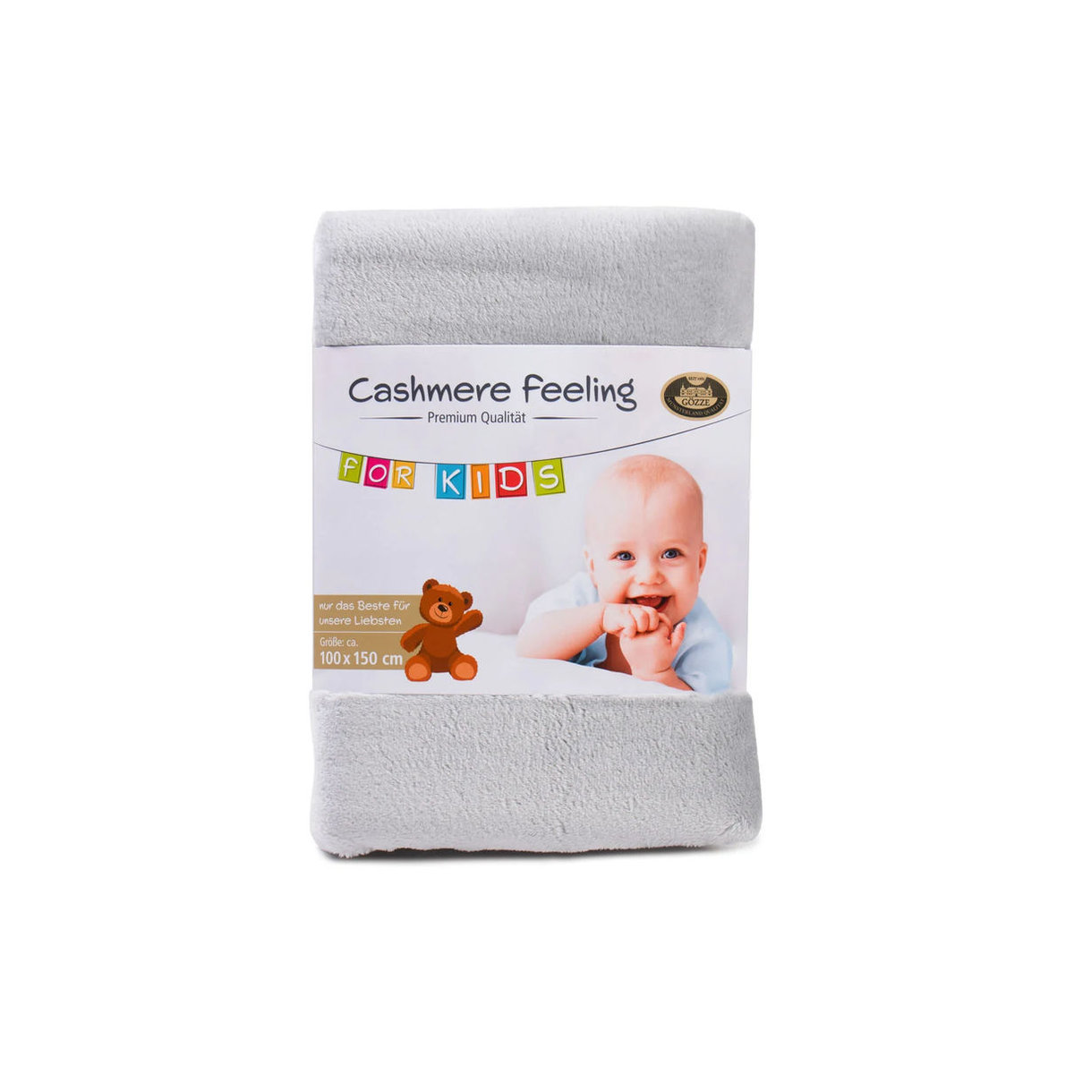GÖZZE Kinder- und Babydecke Cashmere Felling in Silber/Grau, B/T: 100 x 150 cm - Bild 2