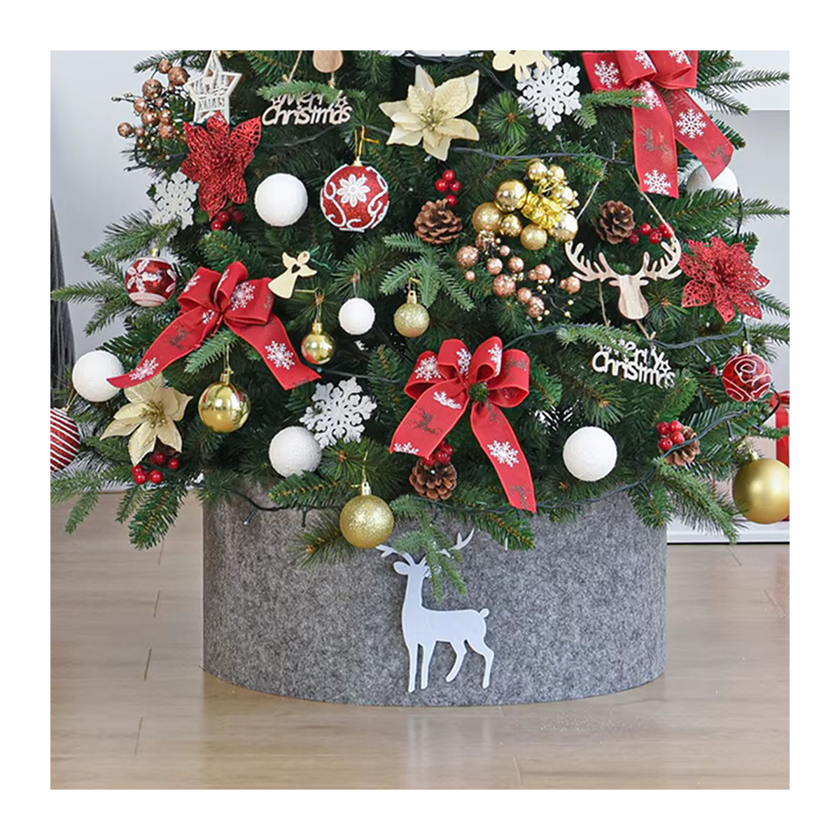 Grauer Rock als Weihnachtsbaum Fußverkleidung zur Dekoration für dein Zuhause - Bild 3