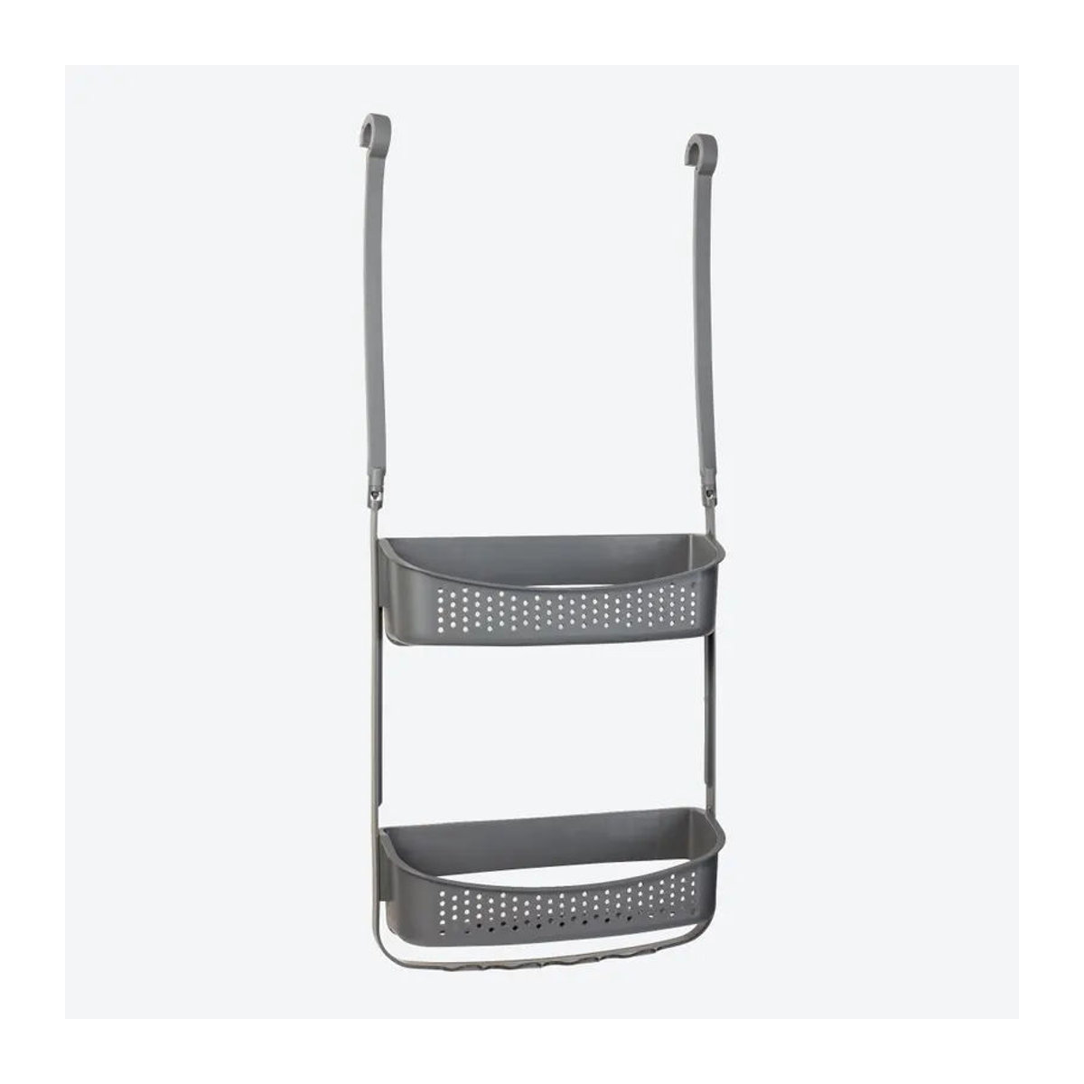 Graues Badregal aus Kunststoff als Dusch-Organizer mit flexiblen Haken, B/T/H: 32 x 10 x 72,5 cm - Bild 2