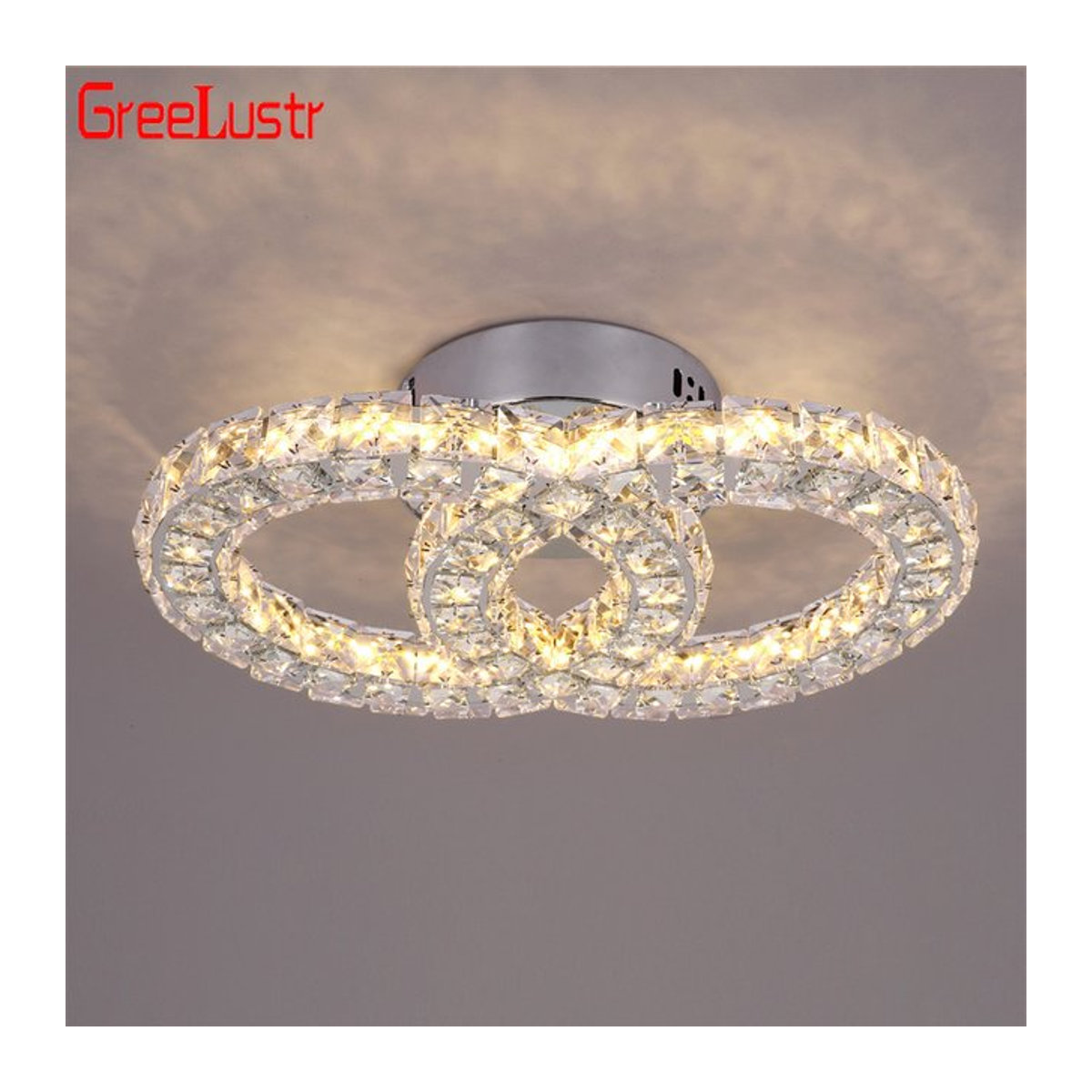 GreeLustr K9 Kristall LED Deckenleuchte Moderne Kronleuchter in Silber für Wohnzimmer und Schlafzimmer - Bild 1