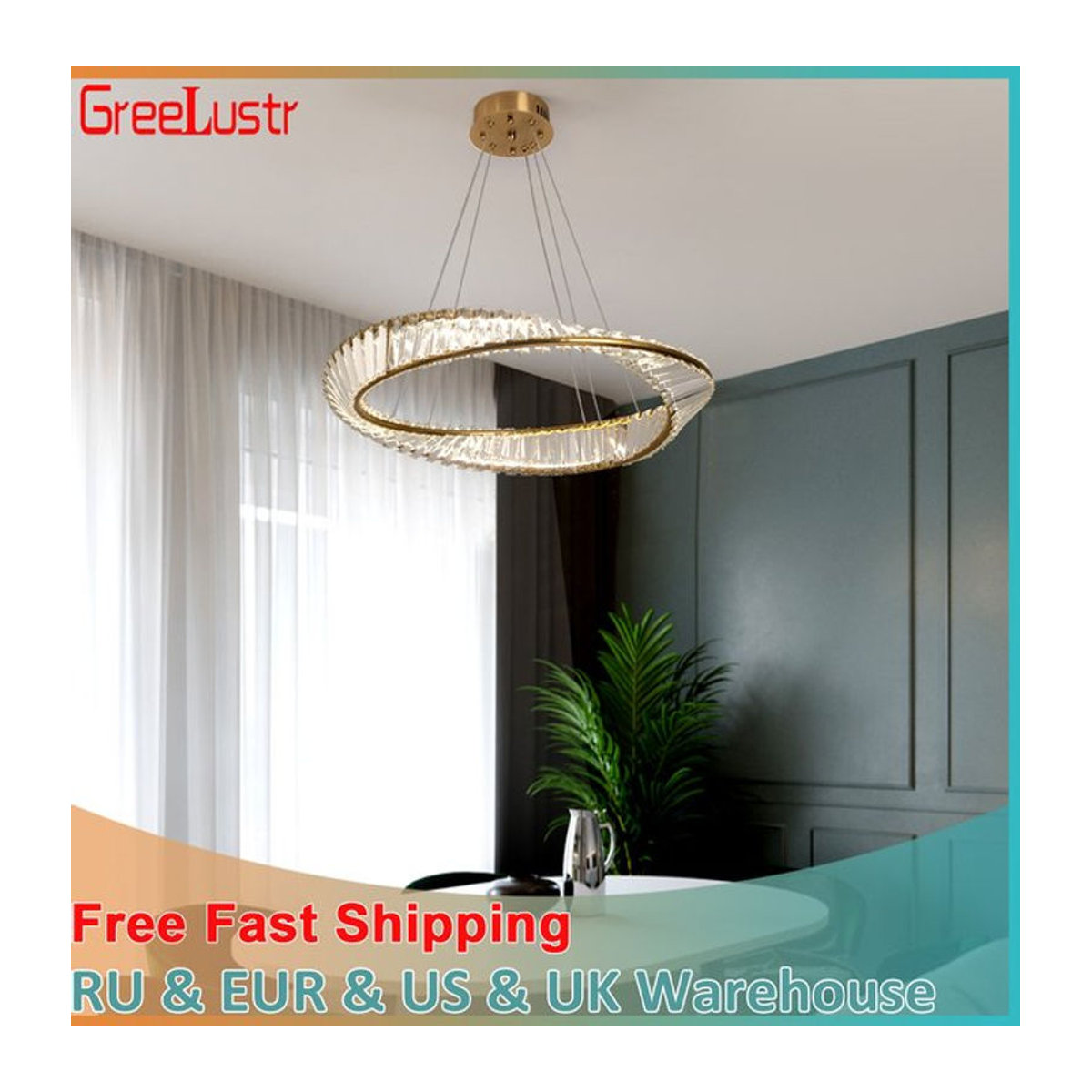 GreeLustr LED Kronleuchter Modern in Gold und Kupfer aus Metall - Bild 1