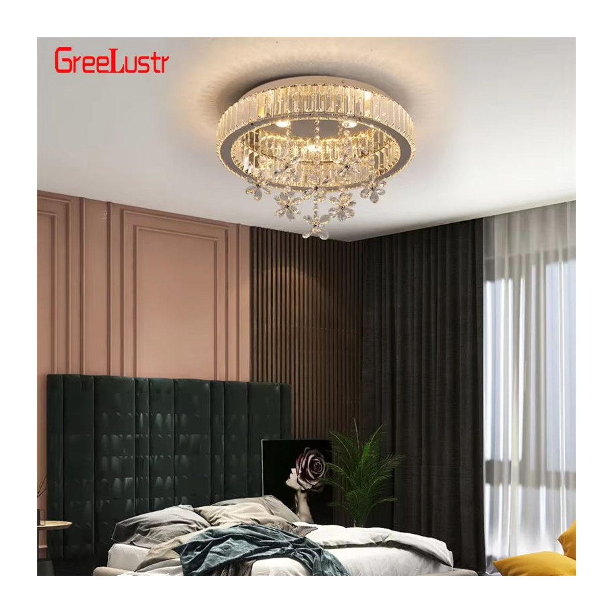 GreeLustr Moderne LED Kristall Kronleuchter aus Glas in Silber für Wohnzimmer und Esszimmer - Bild 2