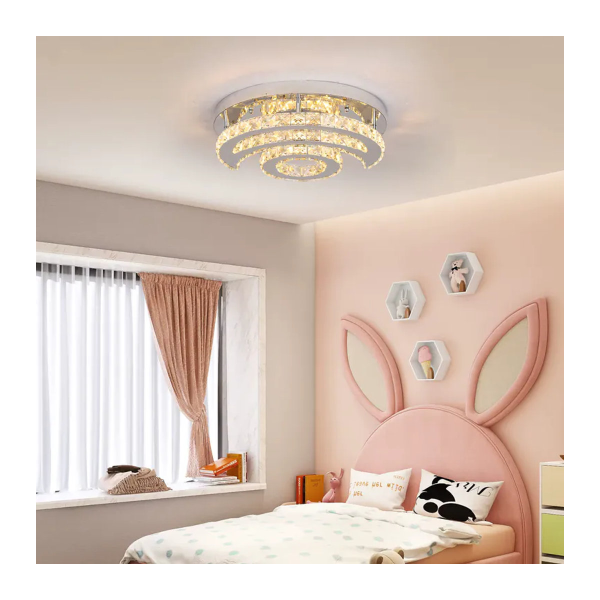 GreeLustr Moderne LED Kronleuchter in Chrom mit Kristallglas im Sonne und Mond Design - Bild 3