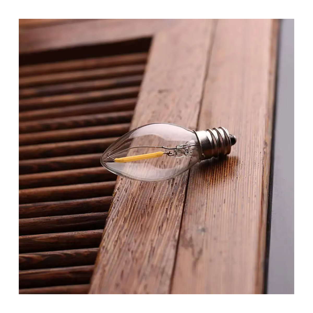 Grensk LED Kerzenbirne C7 Warmweiß mit E14 Sockel und Klarglas für Kronleuchter und Salzlampen - Bild 3