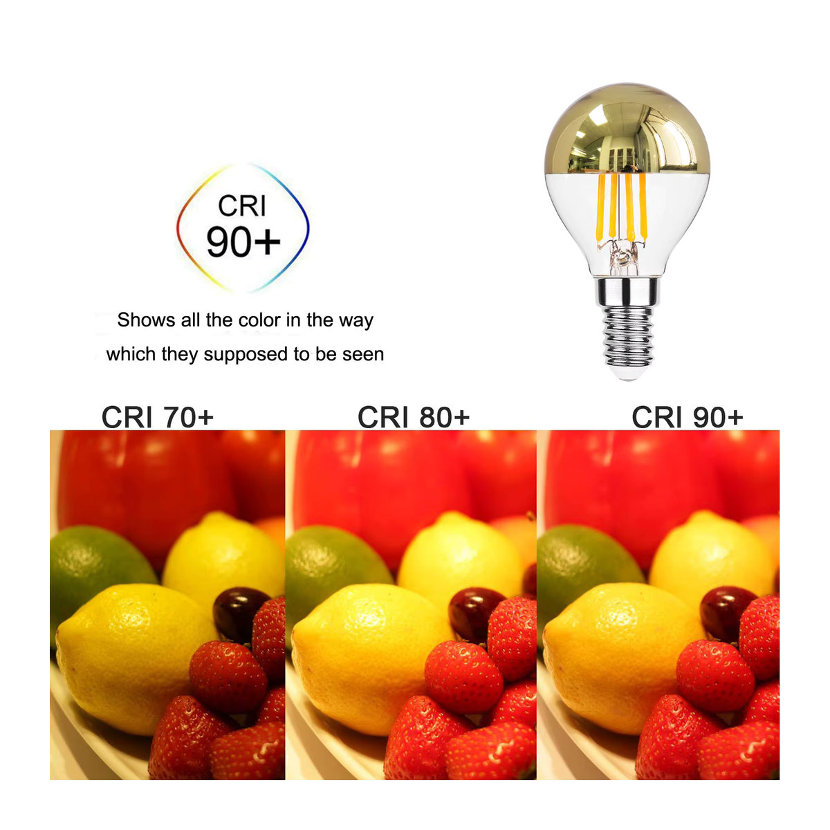 Grensk LED Retro Edison Glühbirne im 6er Set, Gold, Warmweiß, E14 E12 G45 4W Vintage Filament Lampe - Bild 4