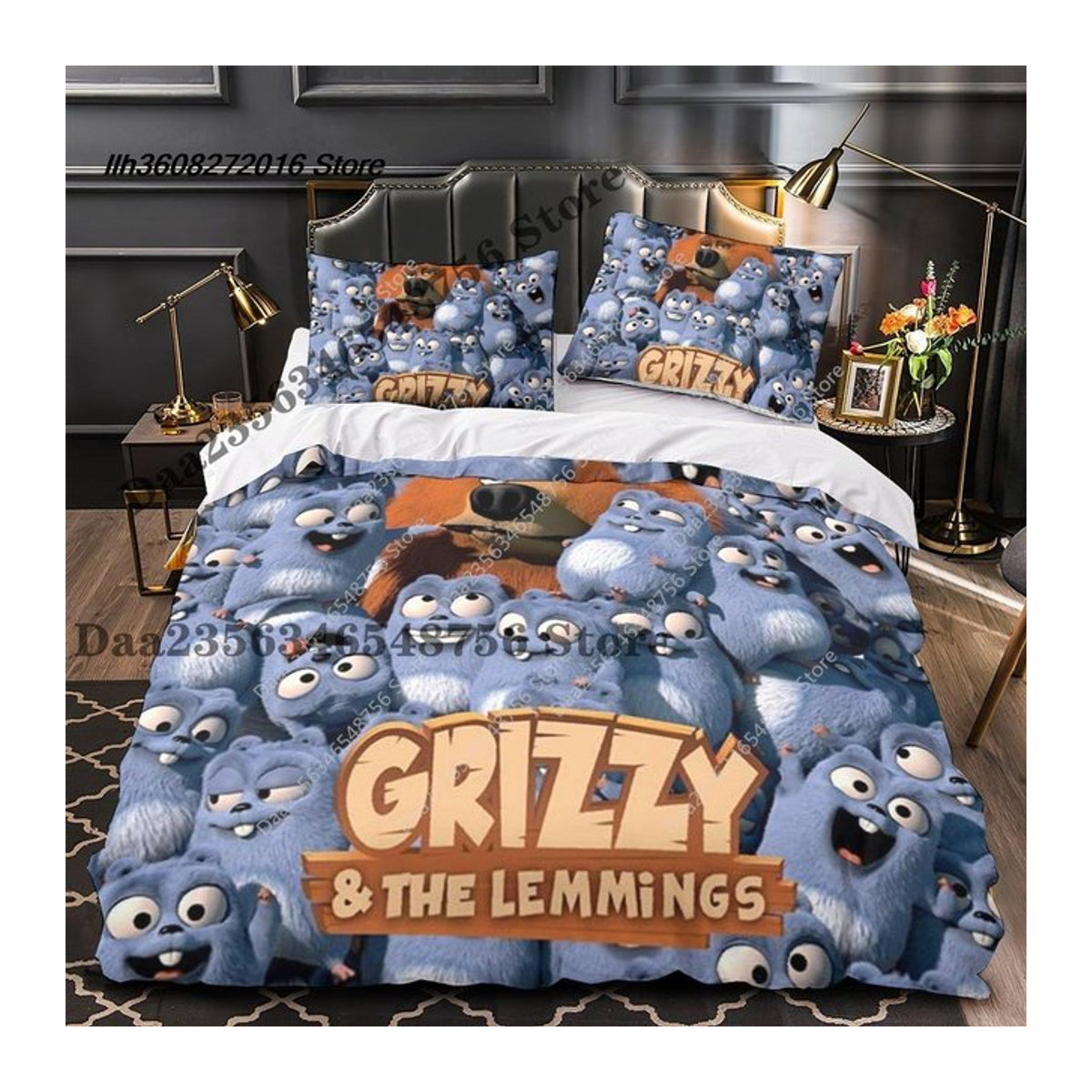 Grizzy And The Lemmings Bettwäscheset 3-teilig für Doppelbetten B/H: 180 x 210 cm - Bild 1